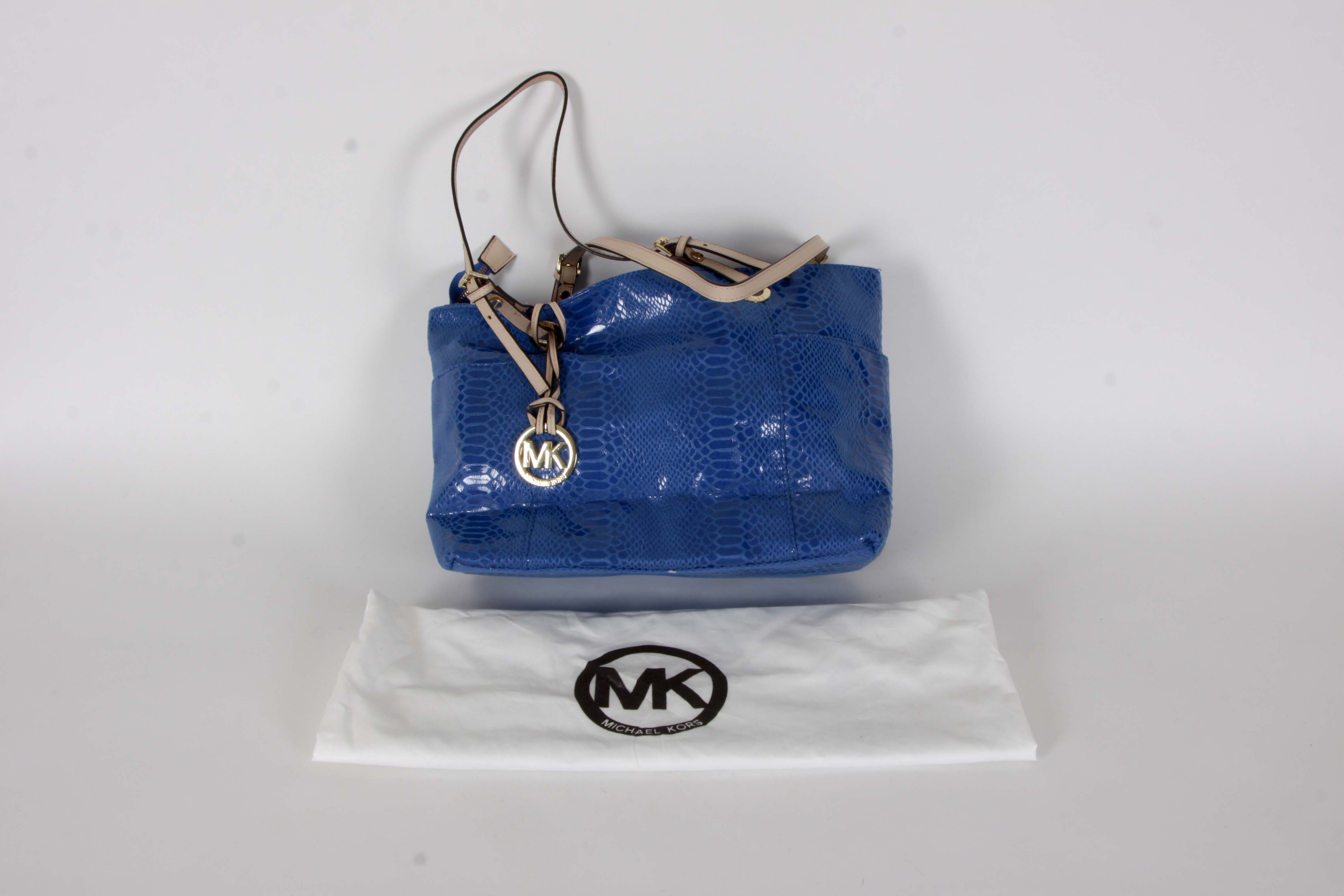 michael kors blue snakeskin purse