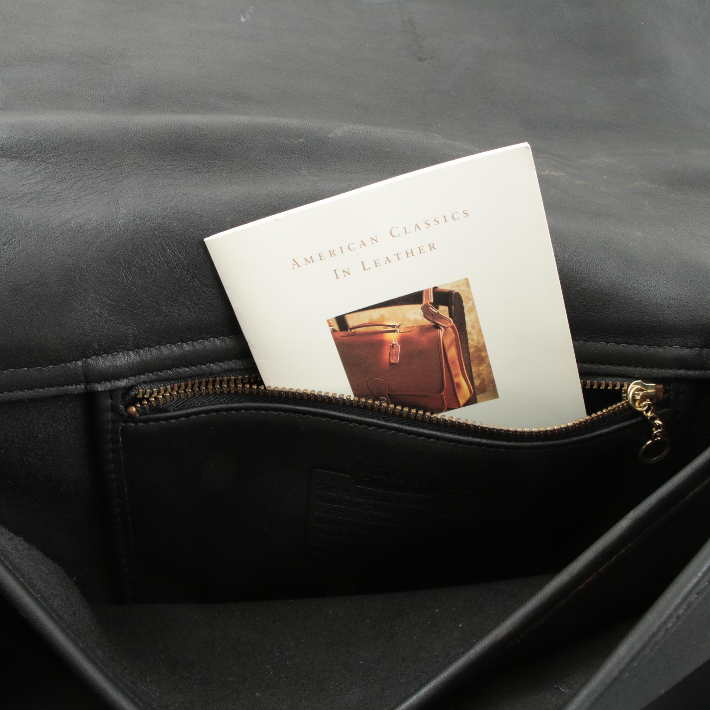 Vintage Coach Black Leather Briefcase EBTH