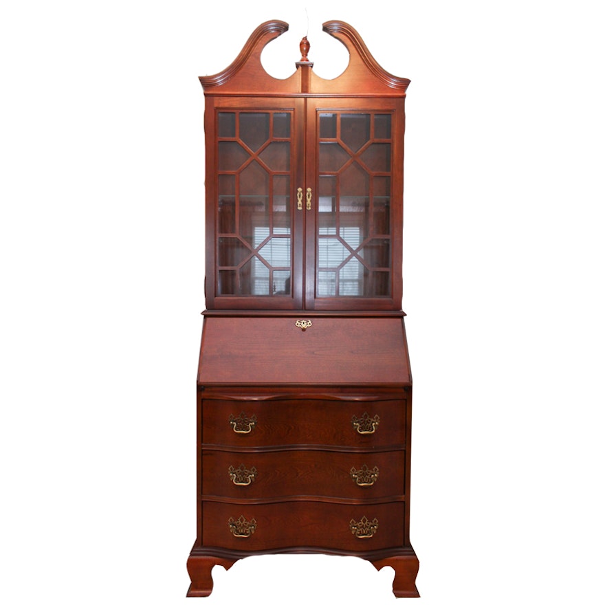 Chippendale Style Secretary Desk By Jasper Cabinet Company Ebth