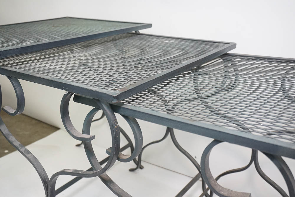 Nesting Wrought Iron Patio Side Tables EBTH