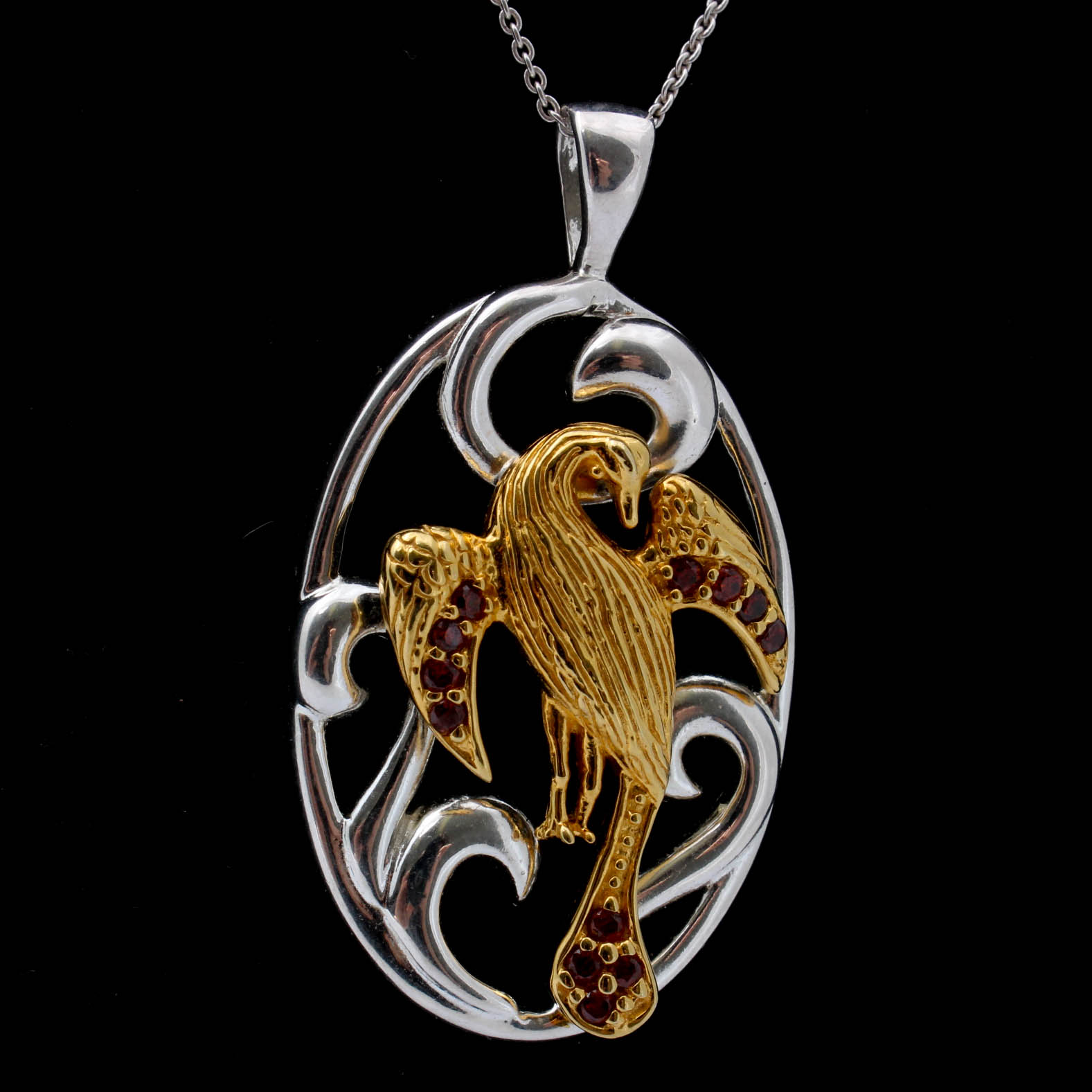 Sterling Silver Phoenix Pendant with EBTH