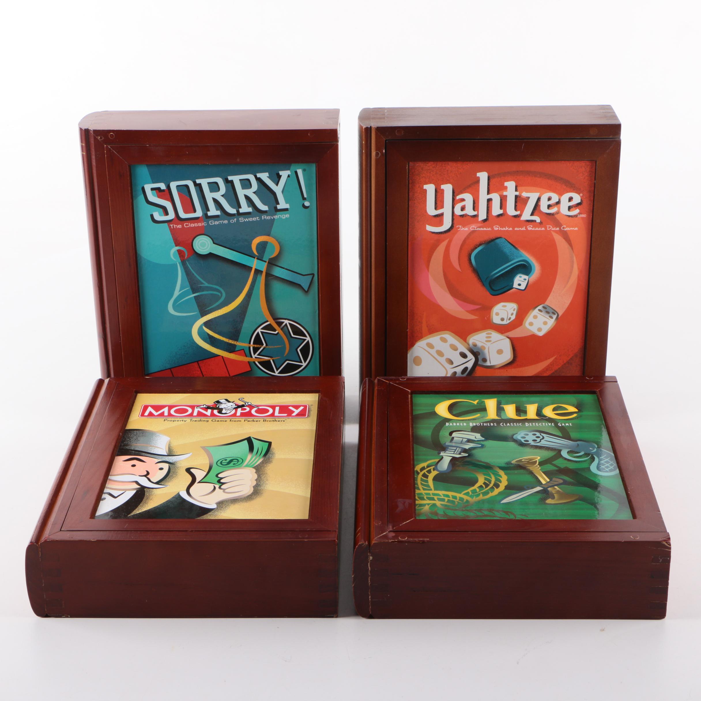 Parker Brothers Board Games In Wooden Bookshelf Boxes Ebth
