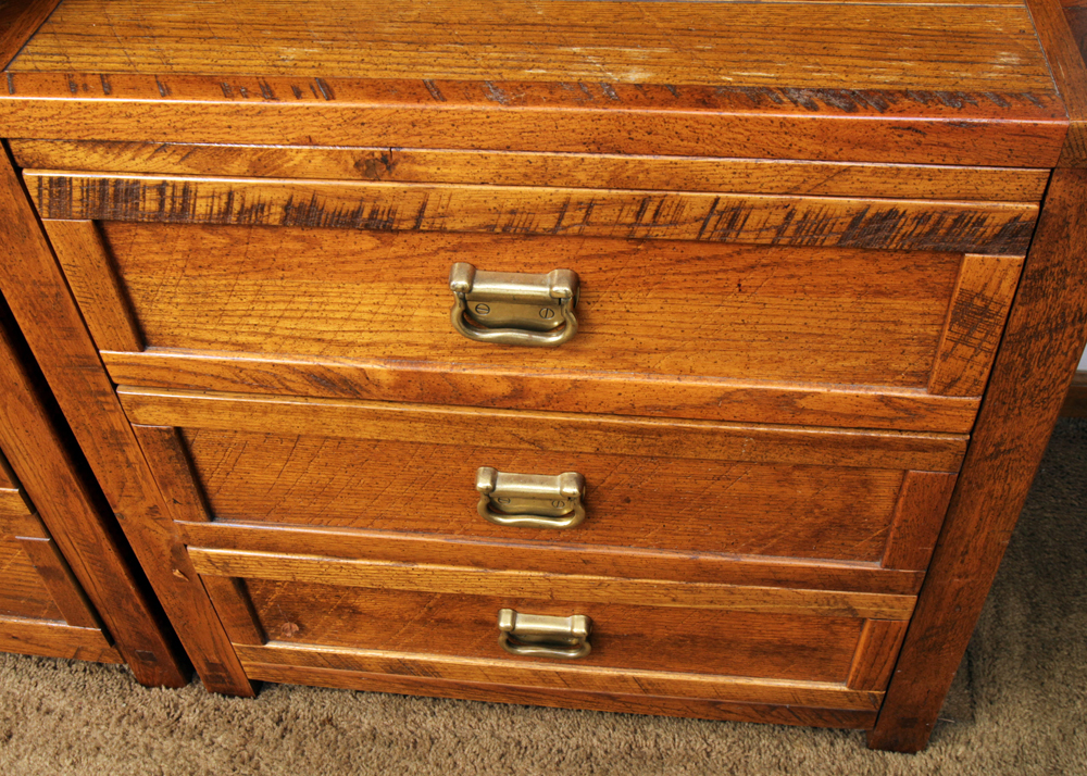 Circa 1980s "Windjammer" Oak Chest with Hutch by YoungHinkle EBTH