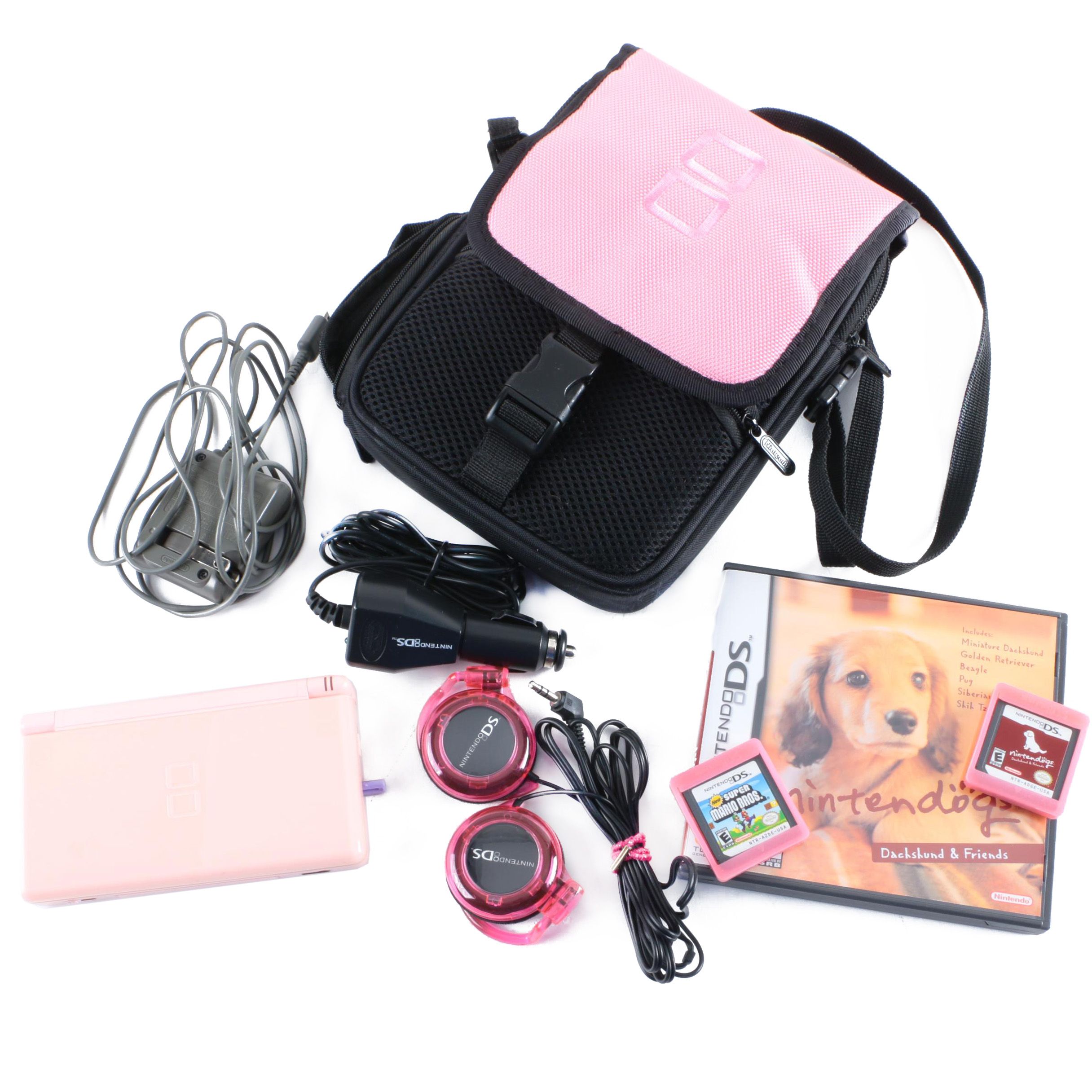 Nintendo Ds Lite With Case Charger Headphones And Games Ebth