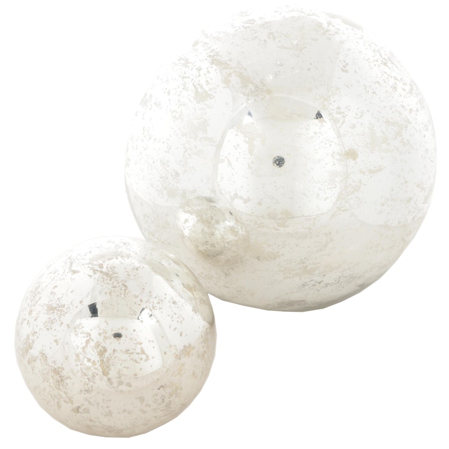 Pottery Barn Mercury Glass Globes Ebth