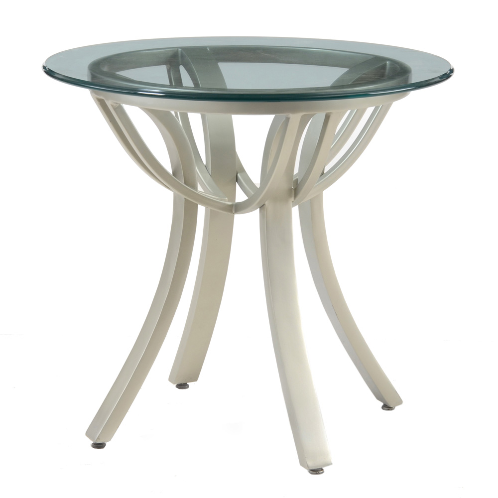 Glass Top Metal Side Table EBTH