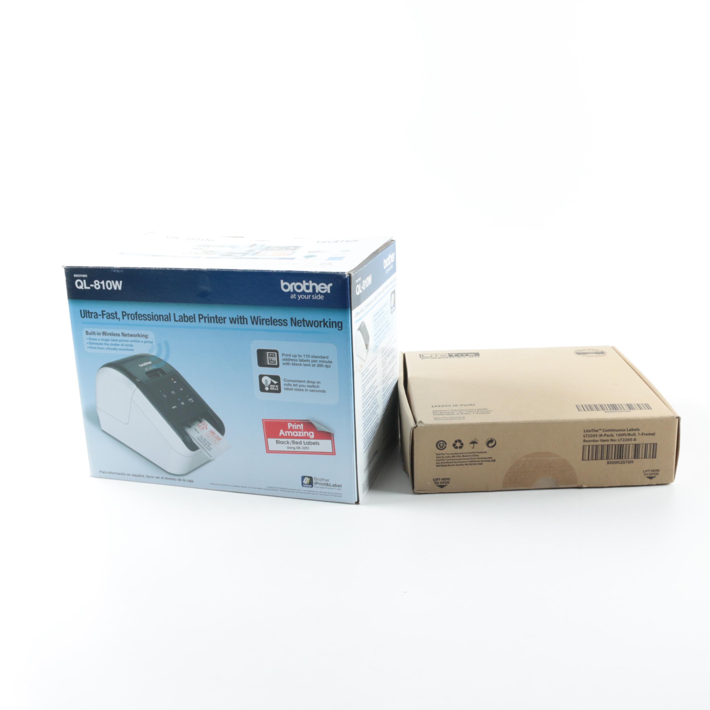 Brother QL810W Wireless Label Printer with Continuous Labels EBTH