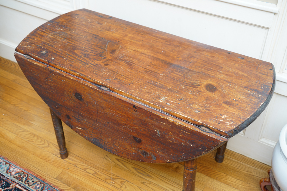 Antique Rustic Pine Dropleaf Table EBTH