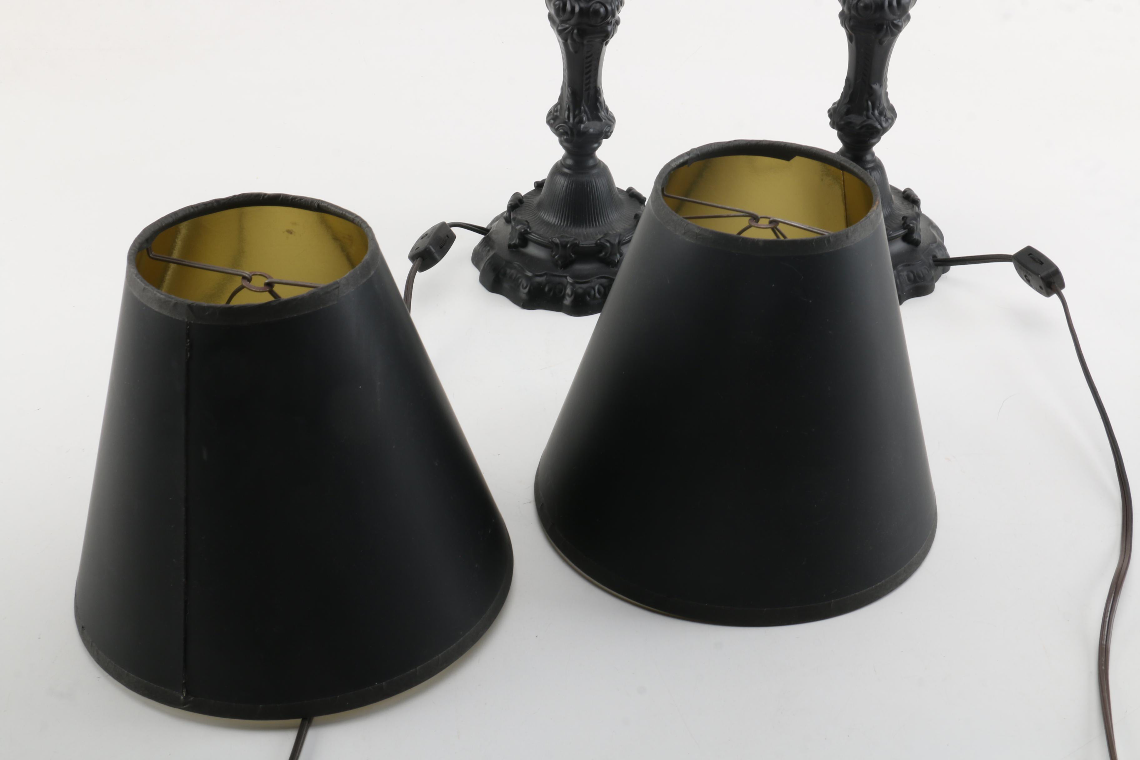 Candlestick Buffet Lamps with Shades EBTH