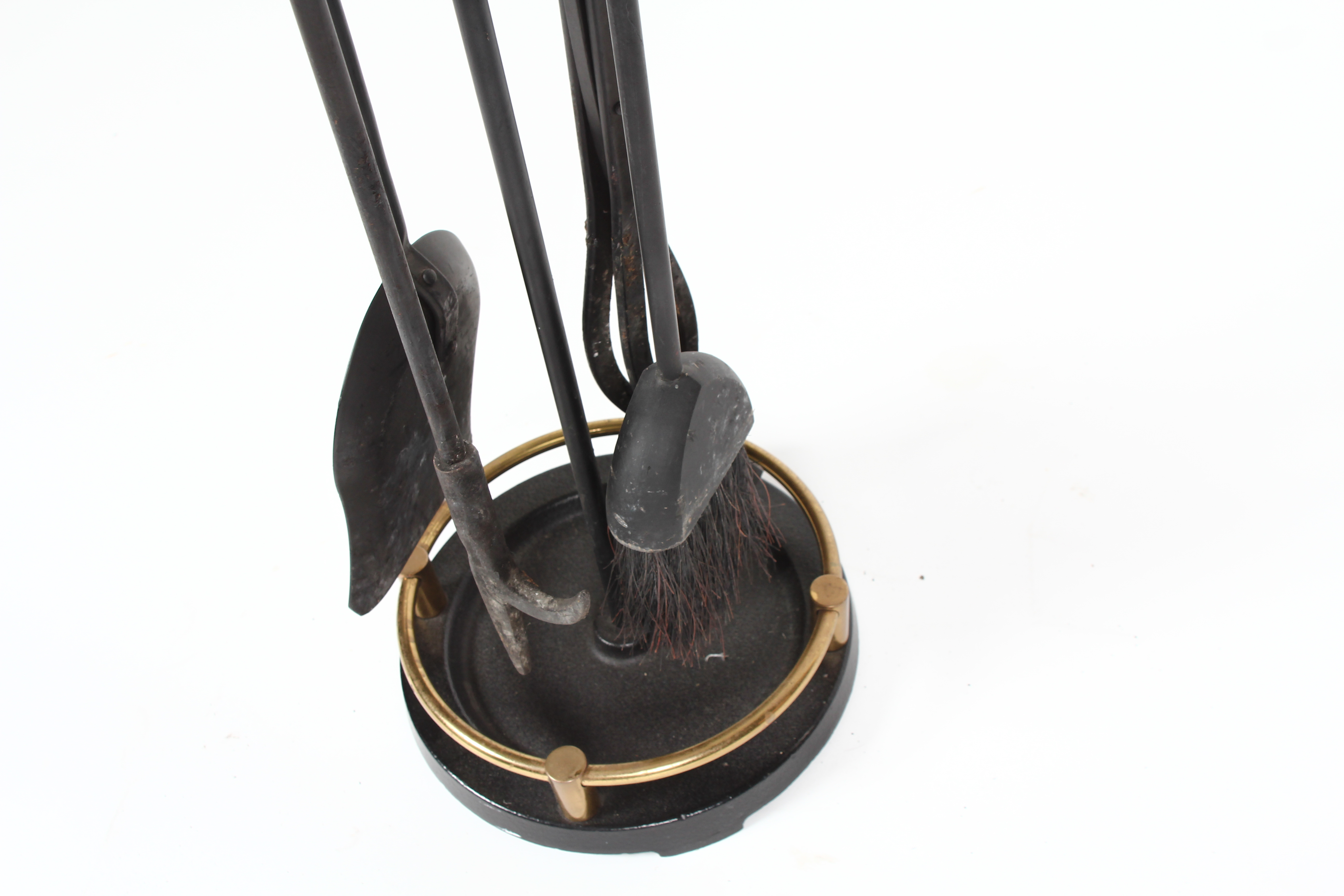 Pilgrim Wrought Iron & Brass Fireplace Tool Set EBTH