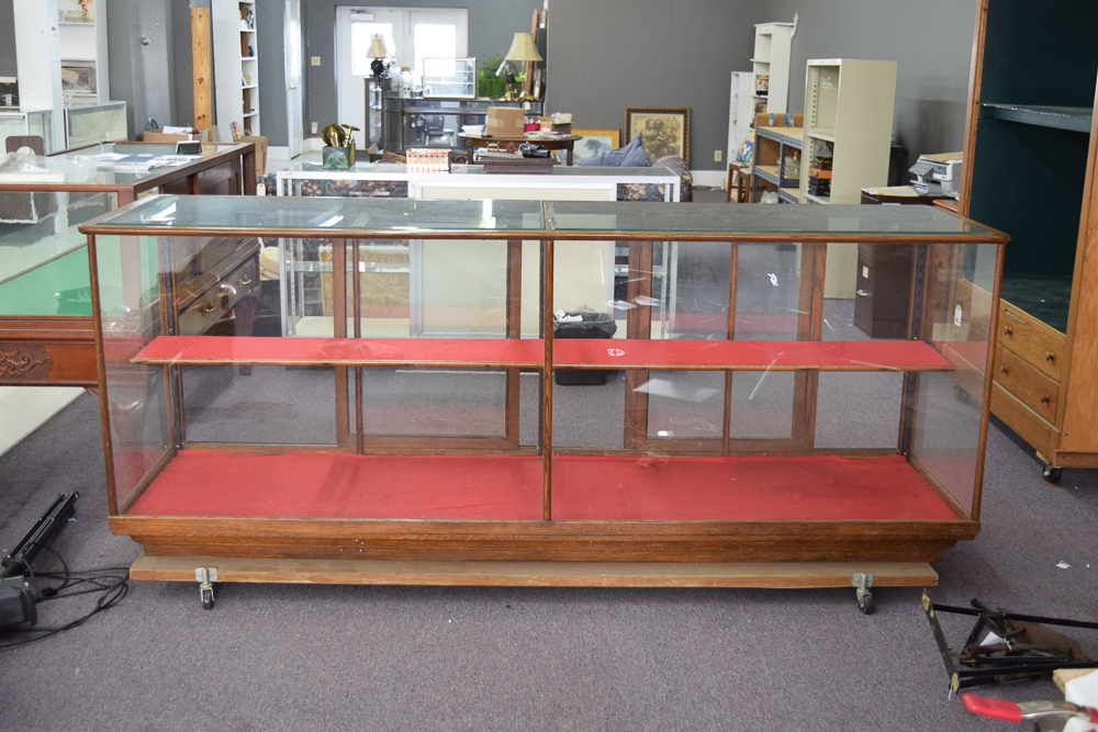 Oak Framed Retail Display Case EBTH