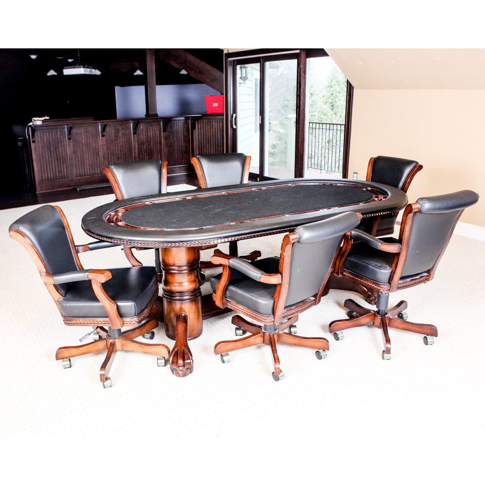 Poker Table And Chairs By American Heritage Billiards