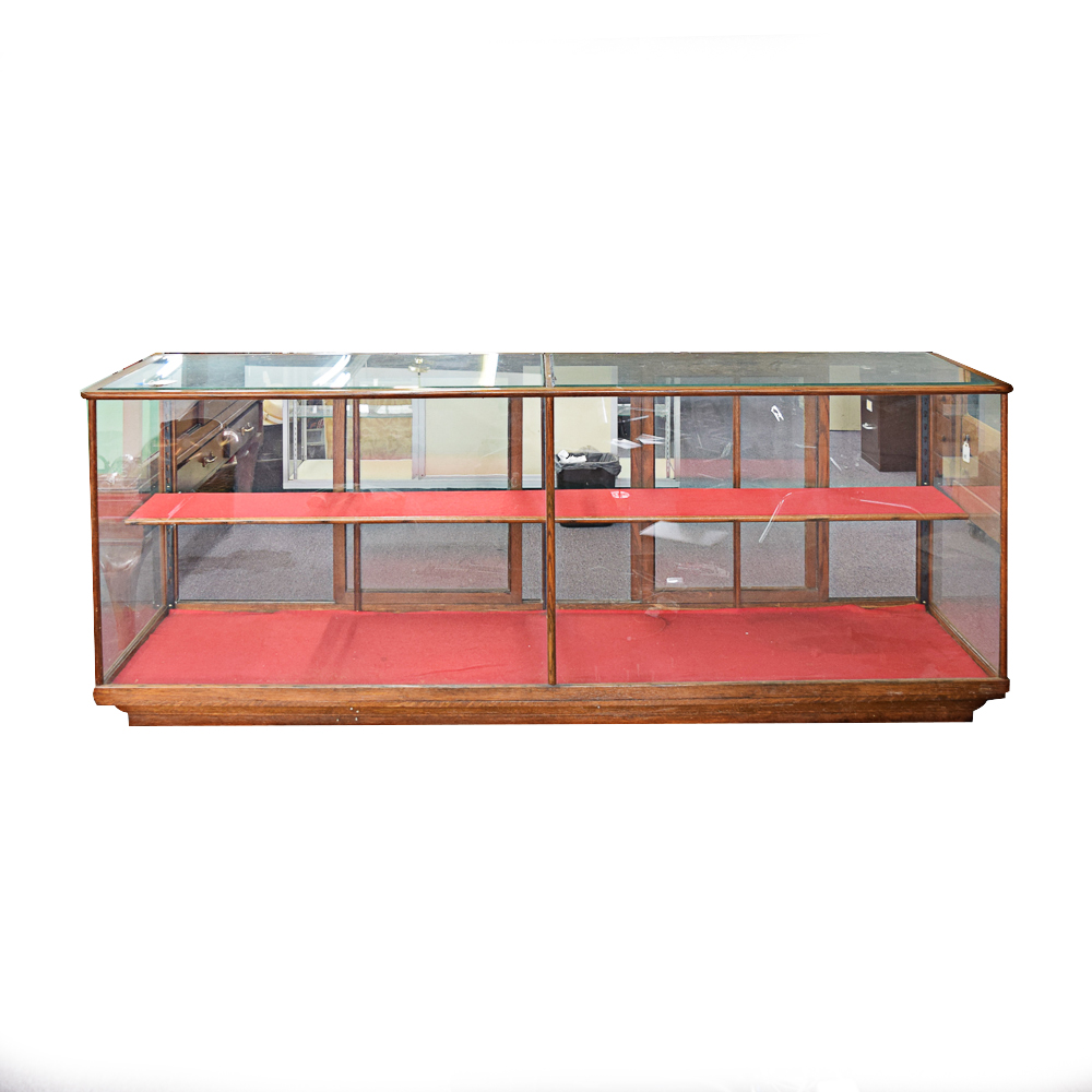 Oak Framed Retail Display Case EBTH