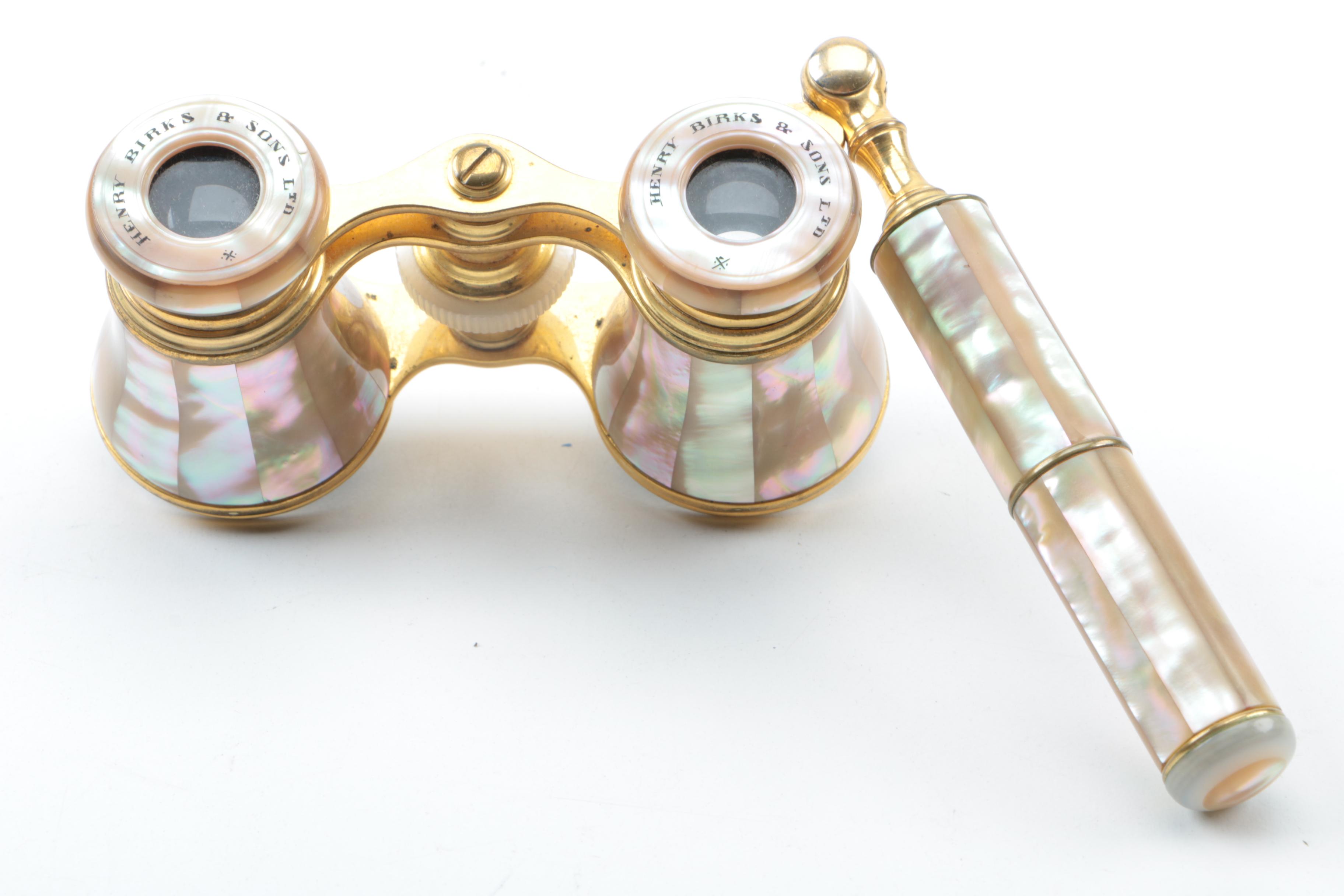Henry Birks & Sons Mother of Pearl Opera Glasses with Handle EBTH
