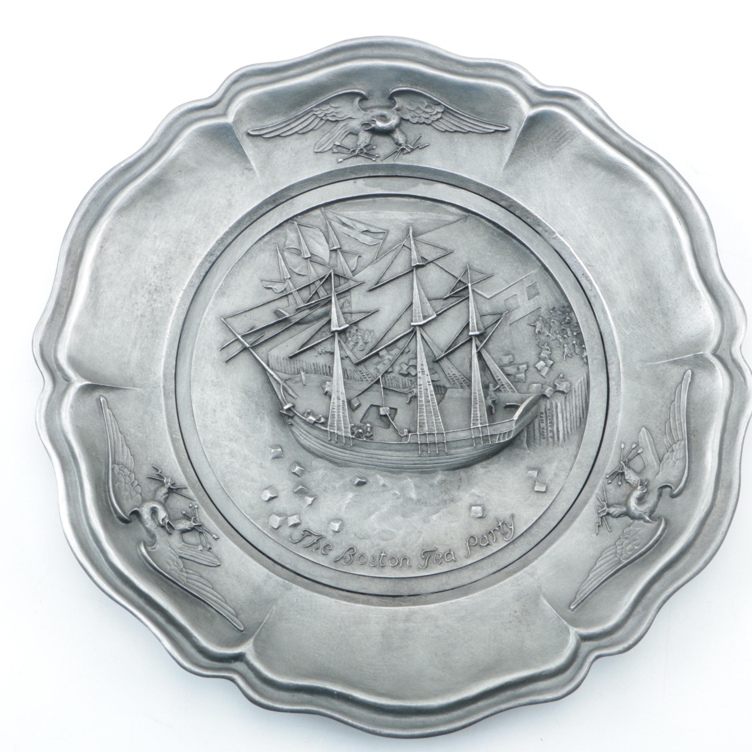 Worcester Limited Edition 1972 United States Bicentennial Pewter Plates