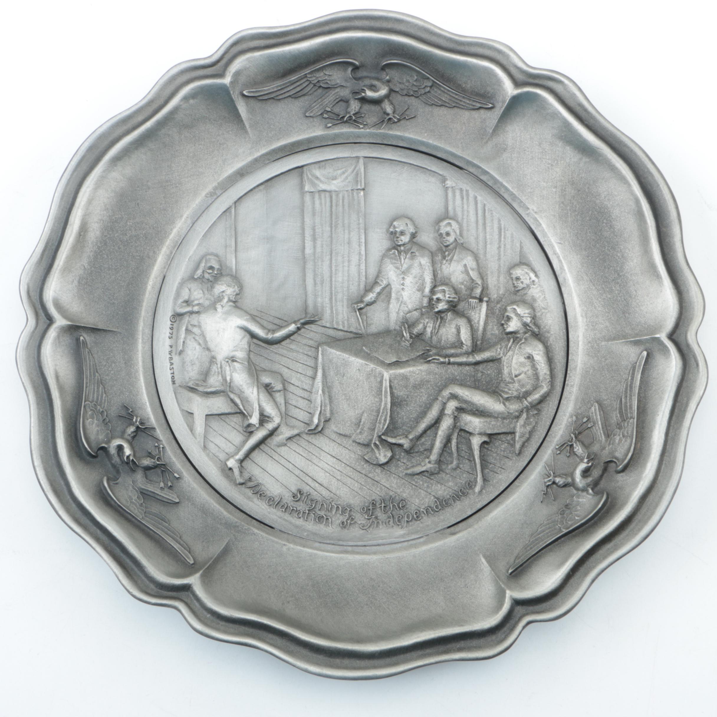 Worcester Limited Edition 1972 United States Bicentennial Pewter Plates