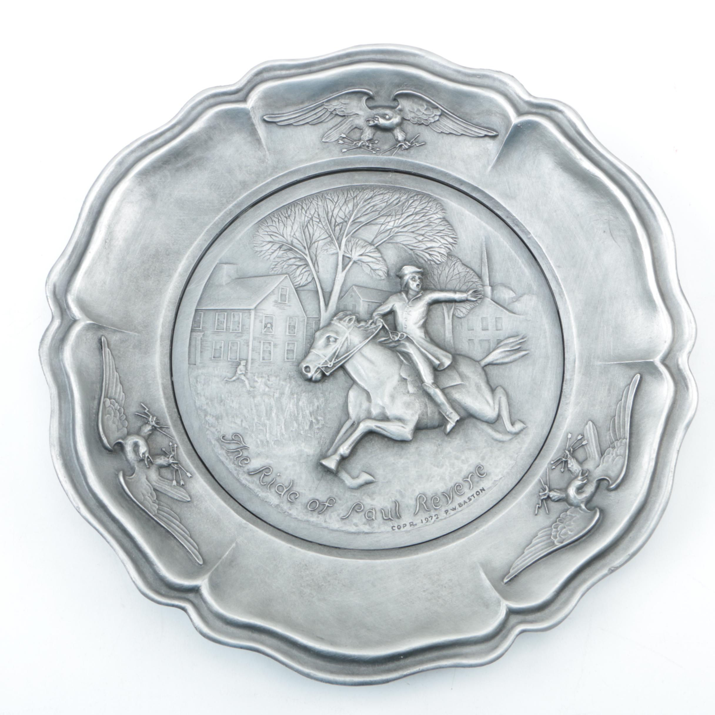 Worcester Limited Edition 1972 United States Bicentennial Pewter Plates