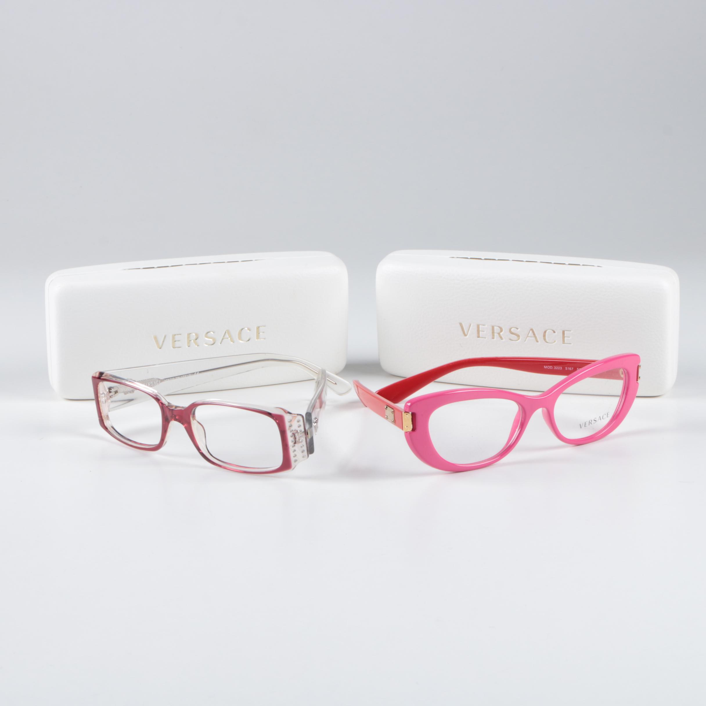 versace eyeglass frames with rhinestones
