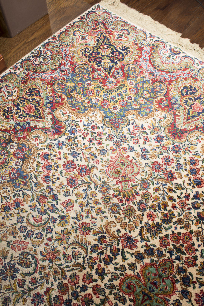 PowerLoomed Karastan "Floral Kirman" Wool Area Rug EBTH