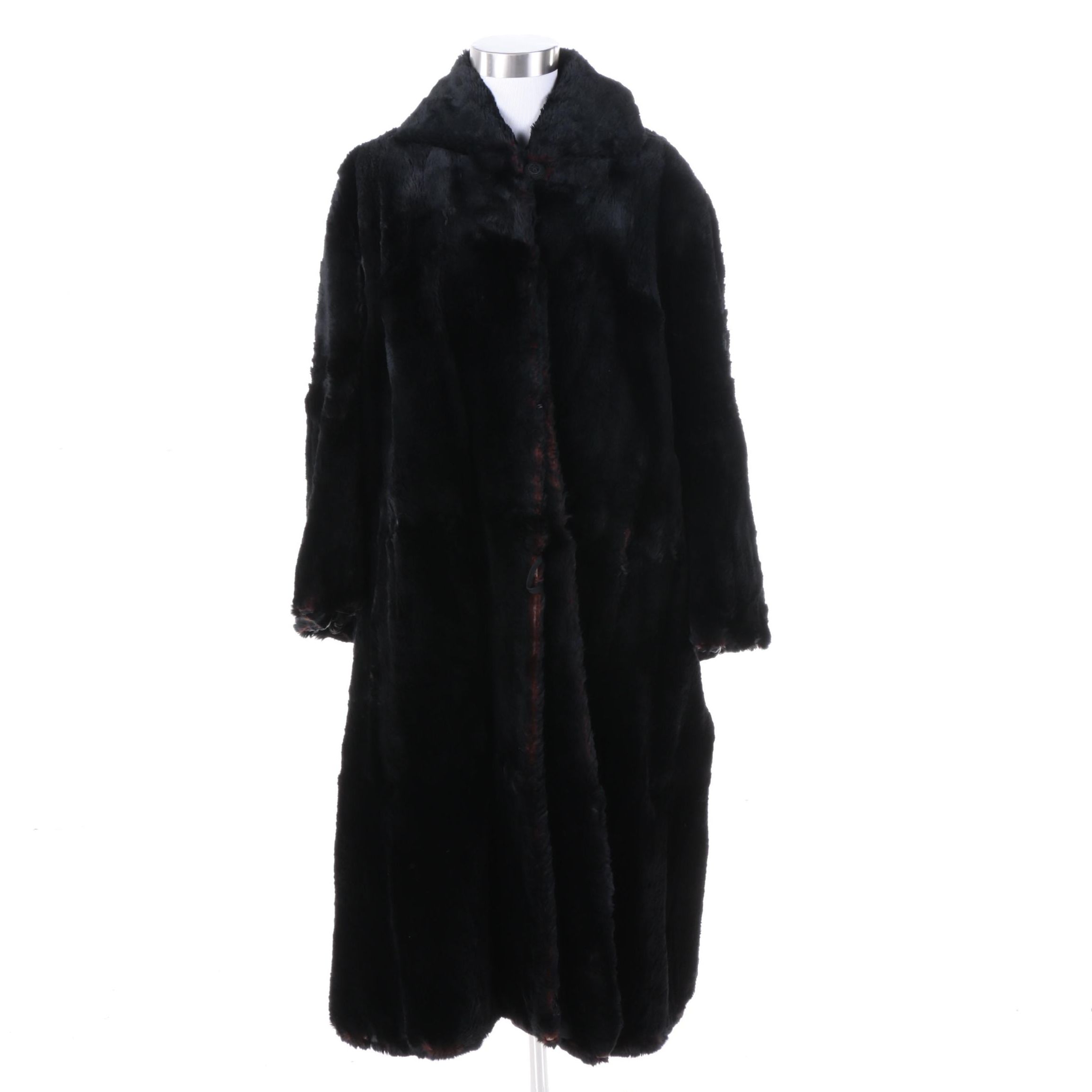 Dyed Black Sheared Beaver Fur Coat EBTH