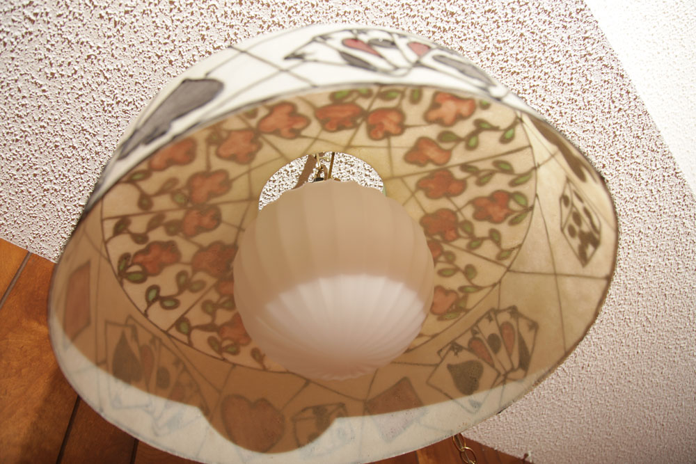 HandPainted Poker Themed Glass Ceiling Light Fixture EBTH