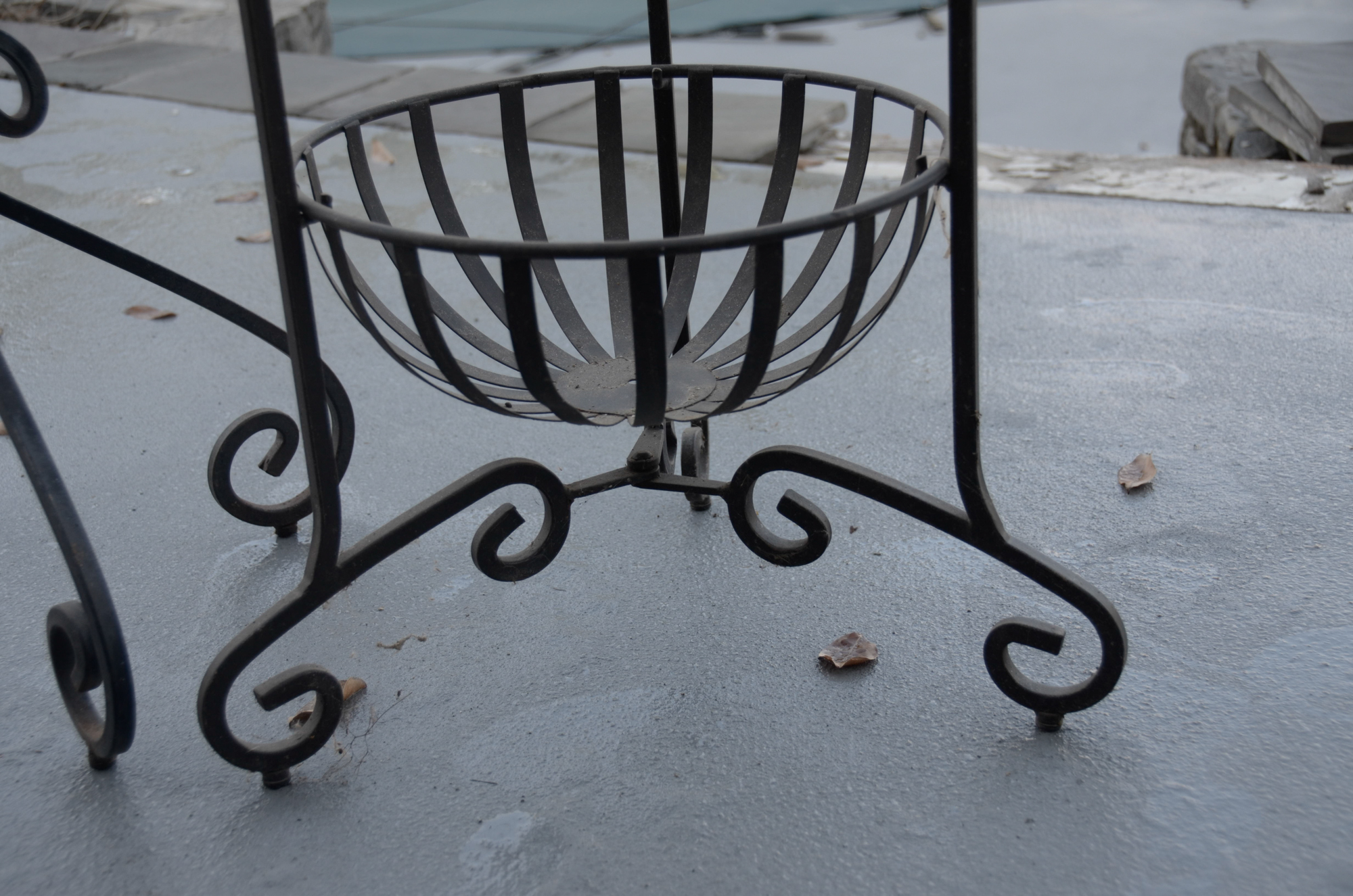 Wrought Style Metal Coat Rack and Plant Stand EBTH