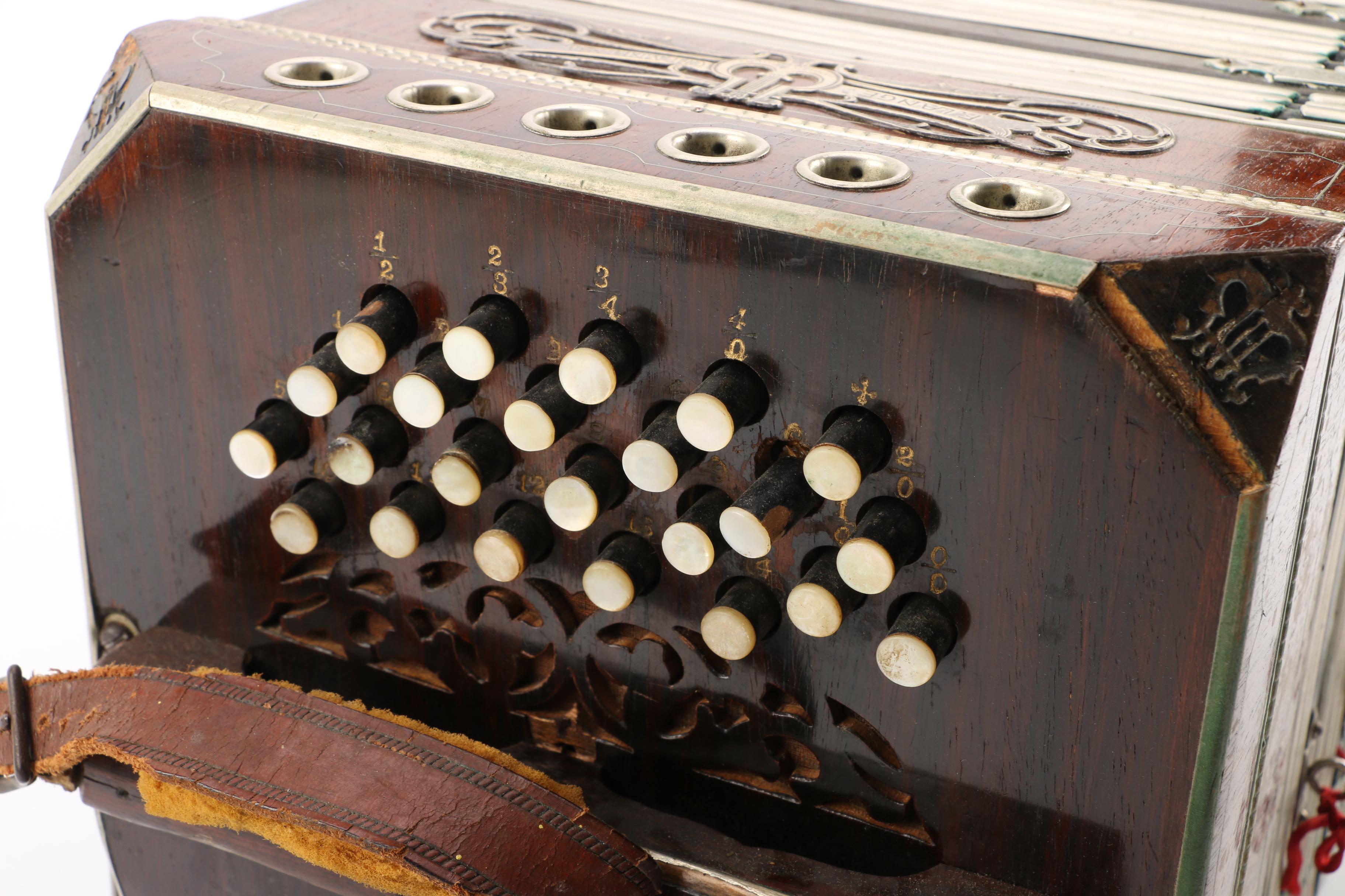Antique F. Lange Chemnitzer Concertina with Case EBTH
