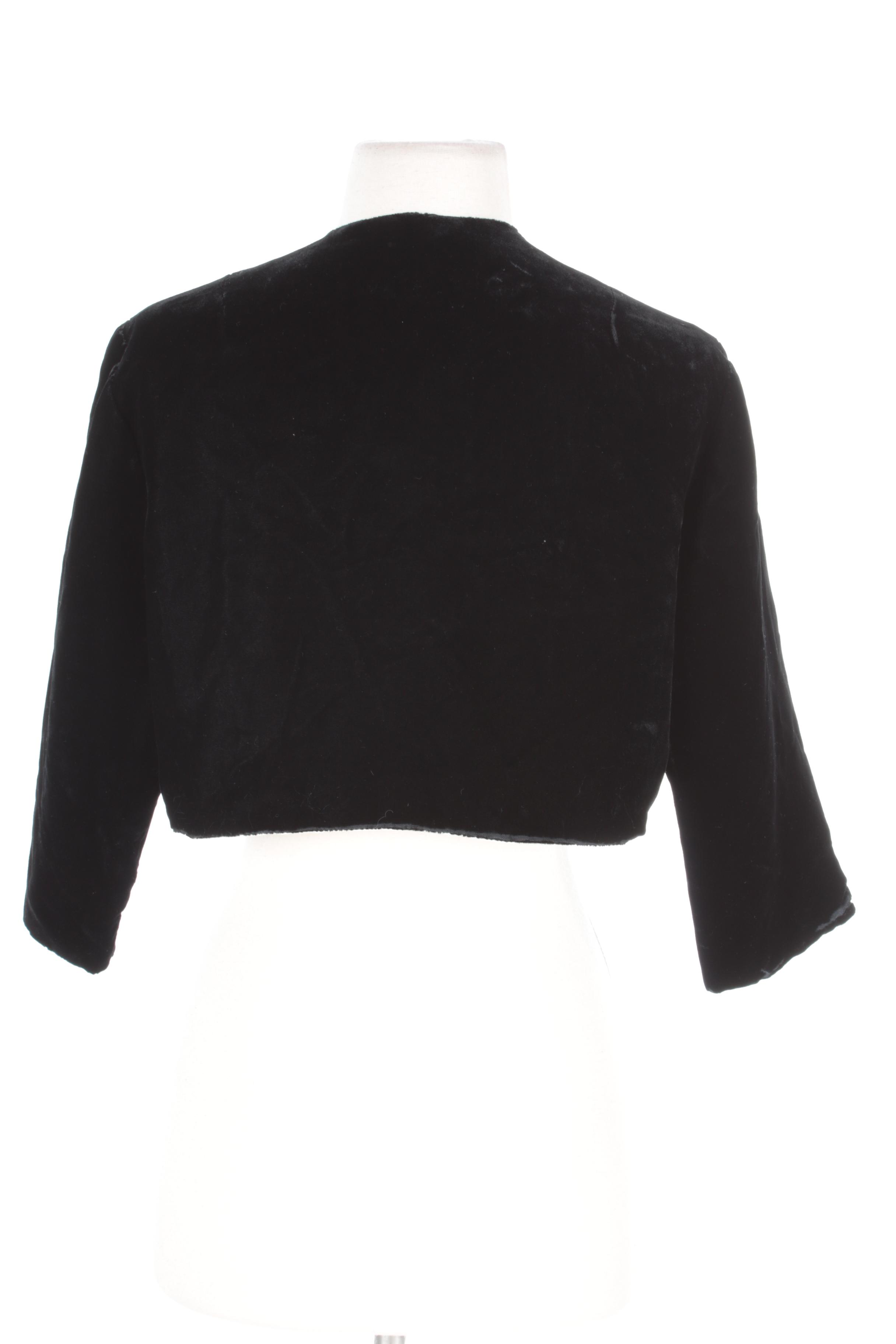 Women's Vintage Black Velvet Bolero Jacket EBTH