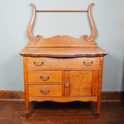Antique Oak Wash Stand Ebth