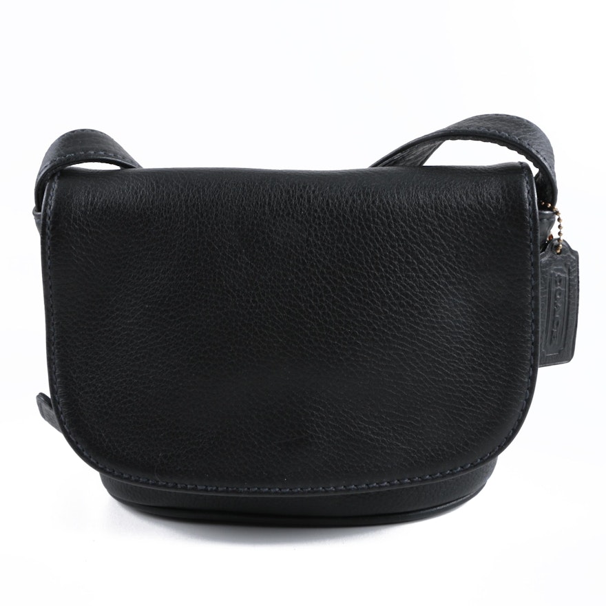 Vintage Coach 4919 Mini Sonoma Pebbled Black Leather Crossbody Bag | EBTH