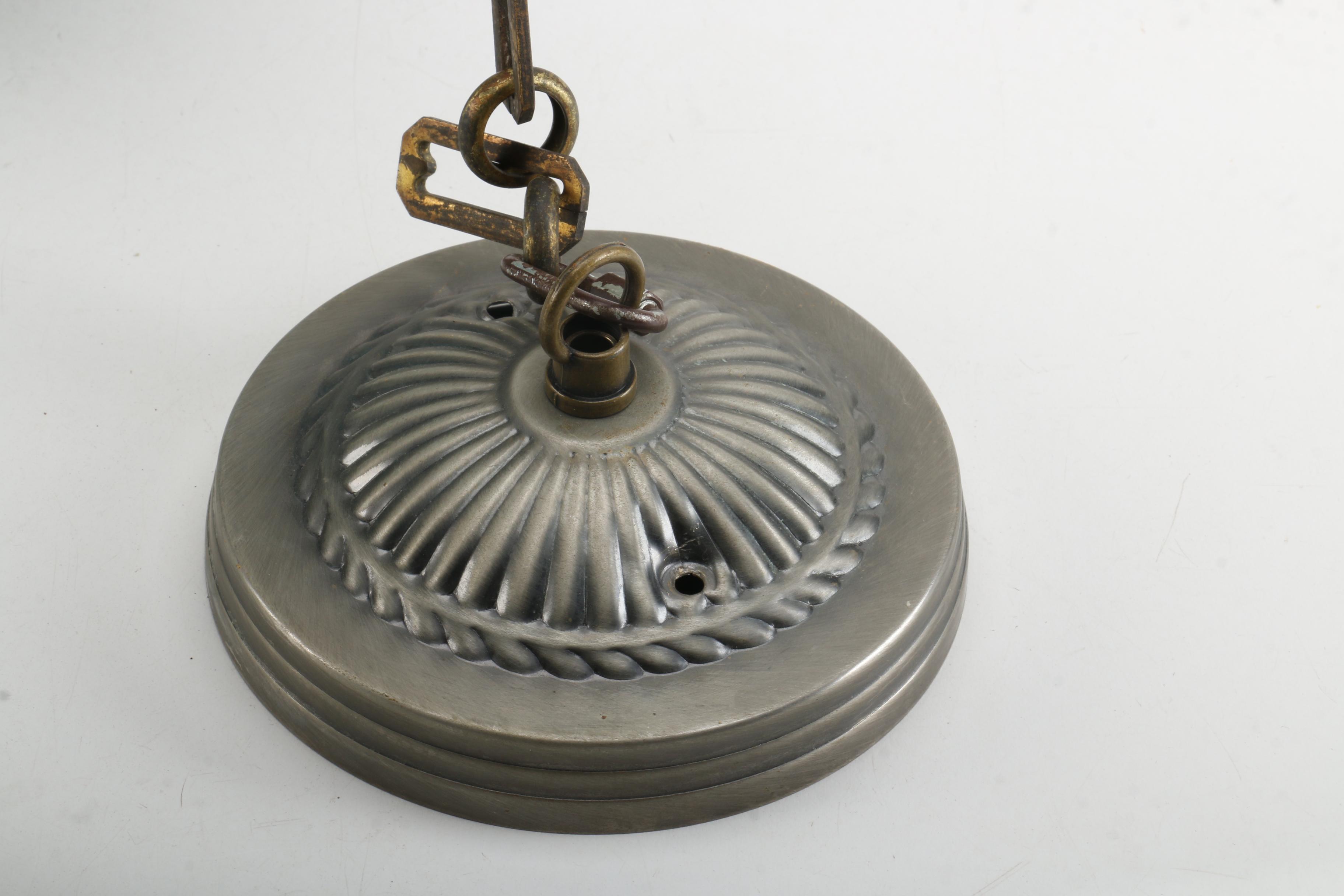 Mid-Century Pendant Light with Blue Glass | EBTH