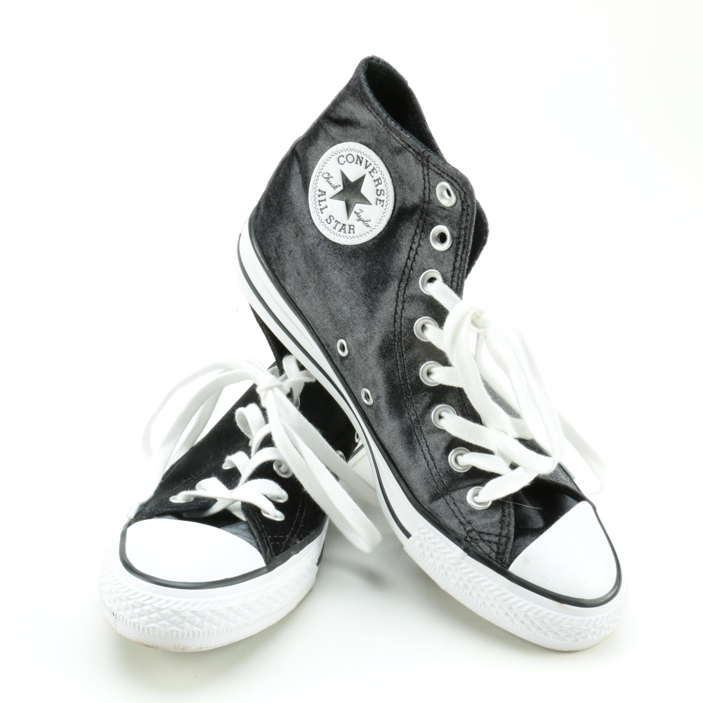 black velvet high top converse