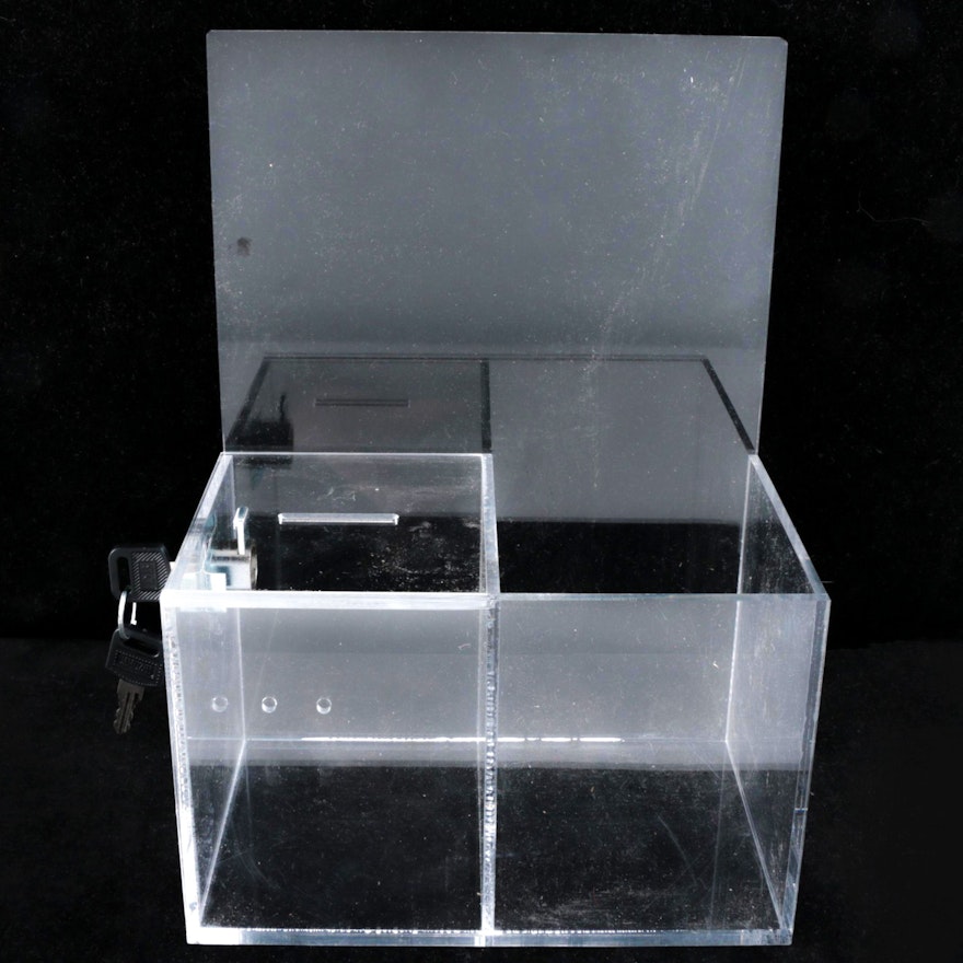 Clear Acrylic Desk Organizer Lock Box Ebth