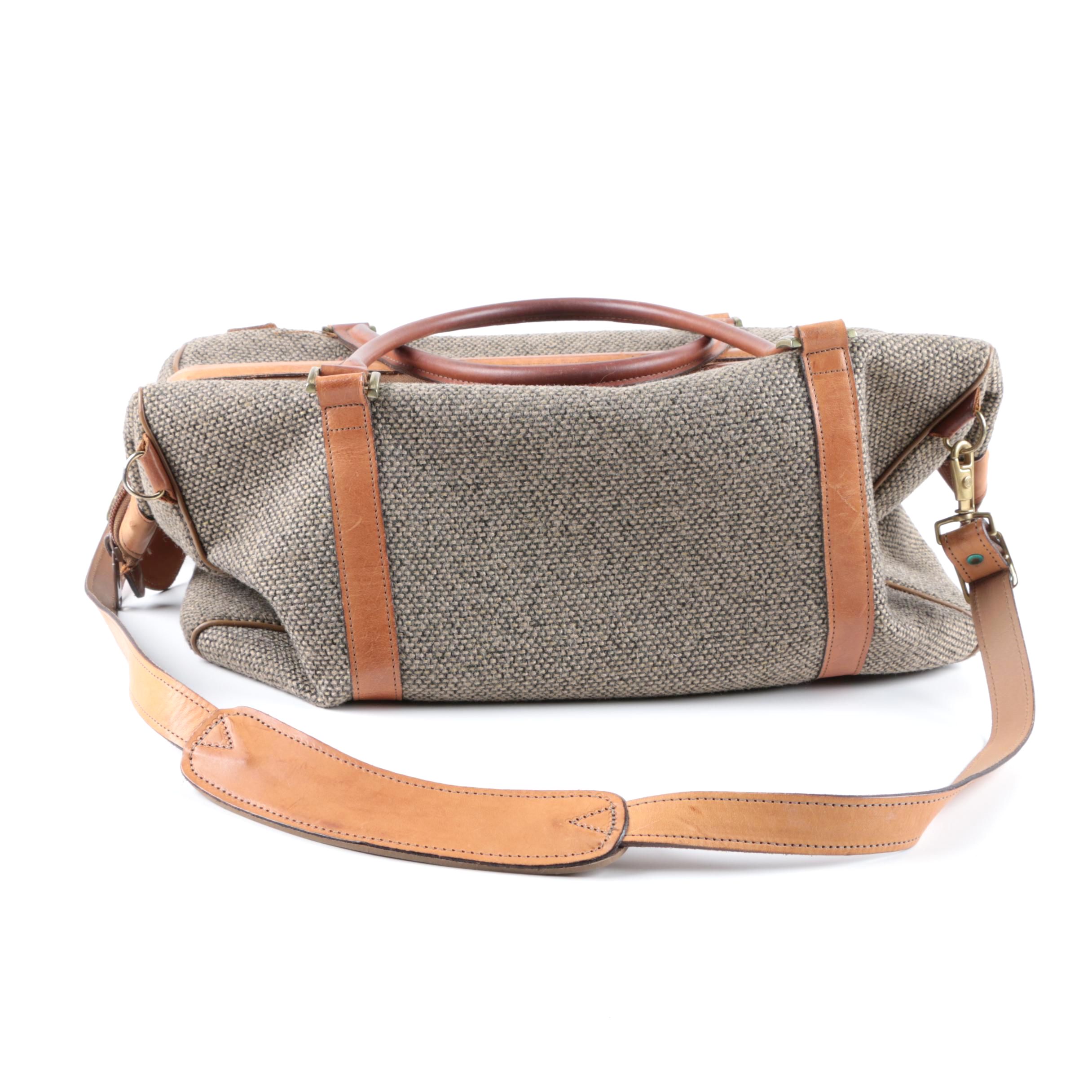 Vintage Hartmann Luggage Tweed and Leather CarryOn Duffel EBTH