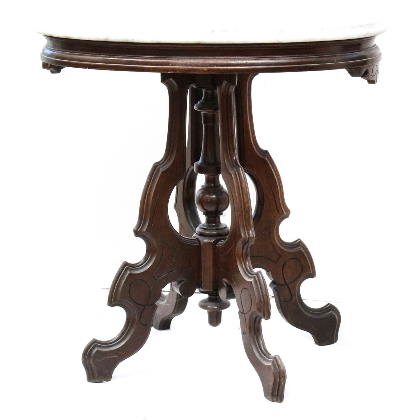 Antique Eastlake Marble-Top Side Table | EBTH