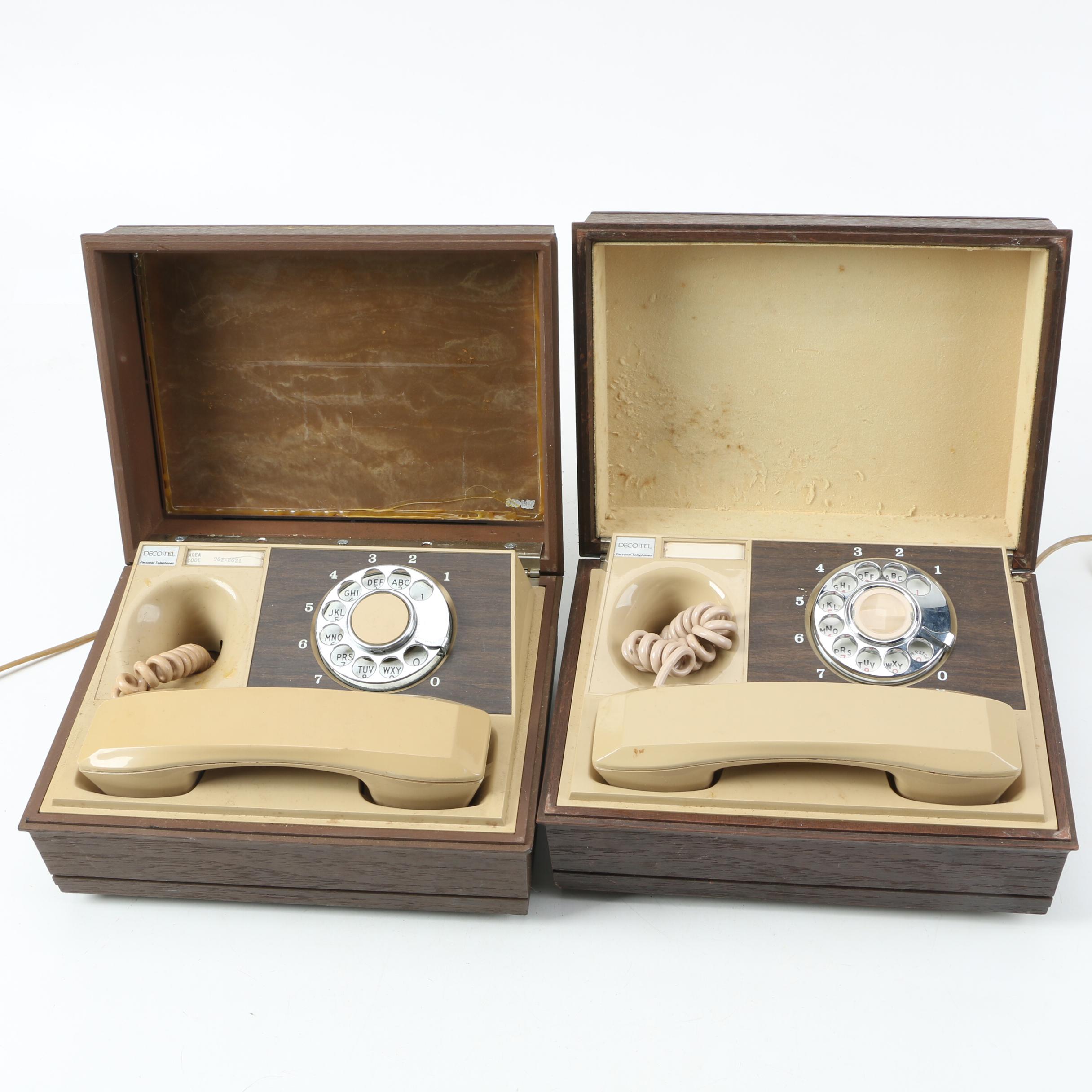 Vintage DecoTel Personal Telephones with Hunting Scene Lids EBTH