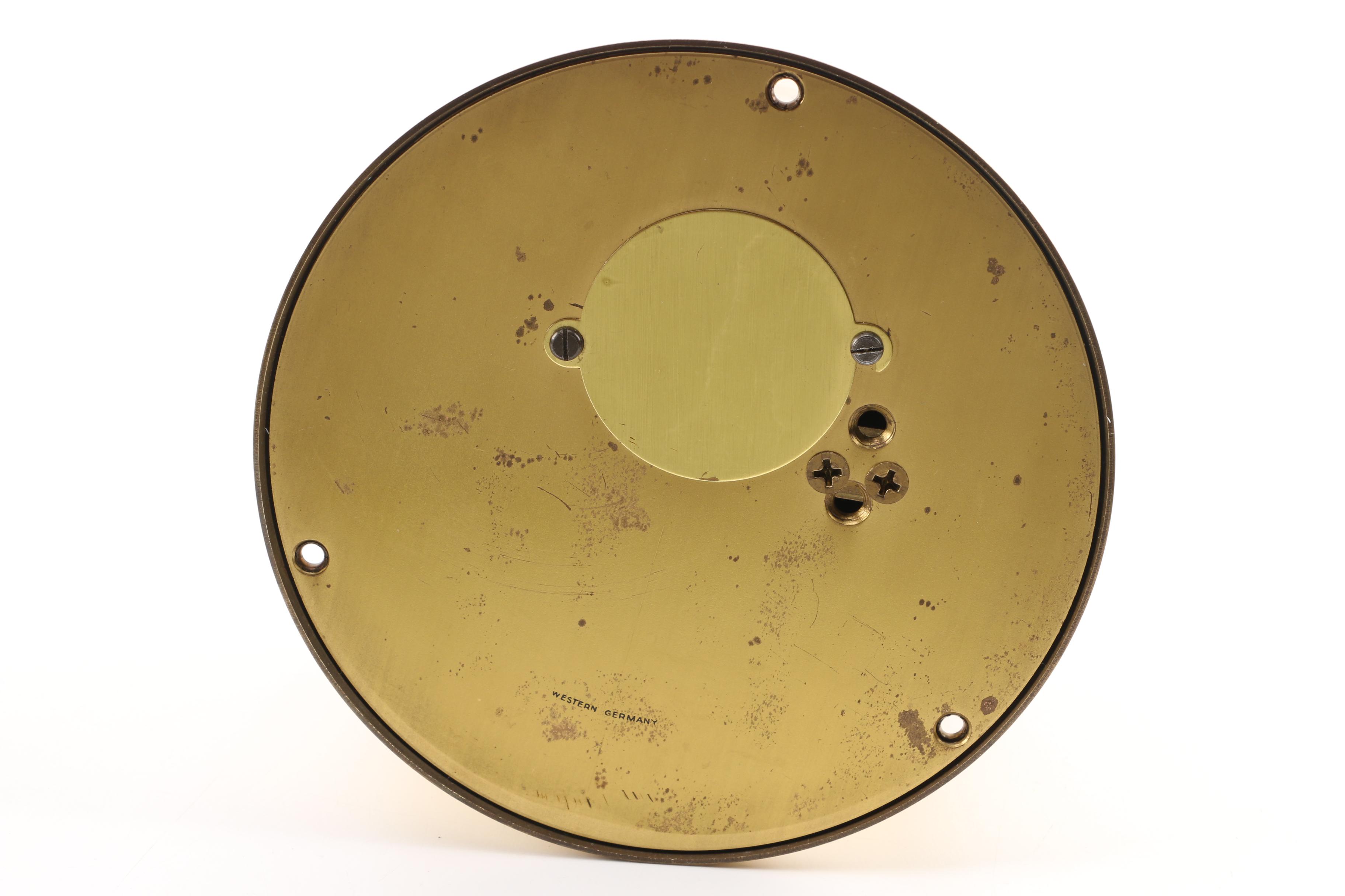 Brass Airguide Ships Bell Clock with Wooden Stand EBTH