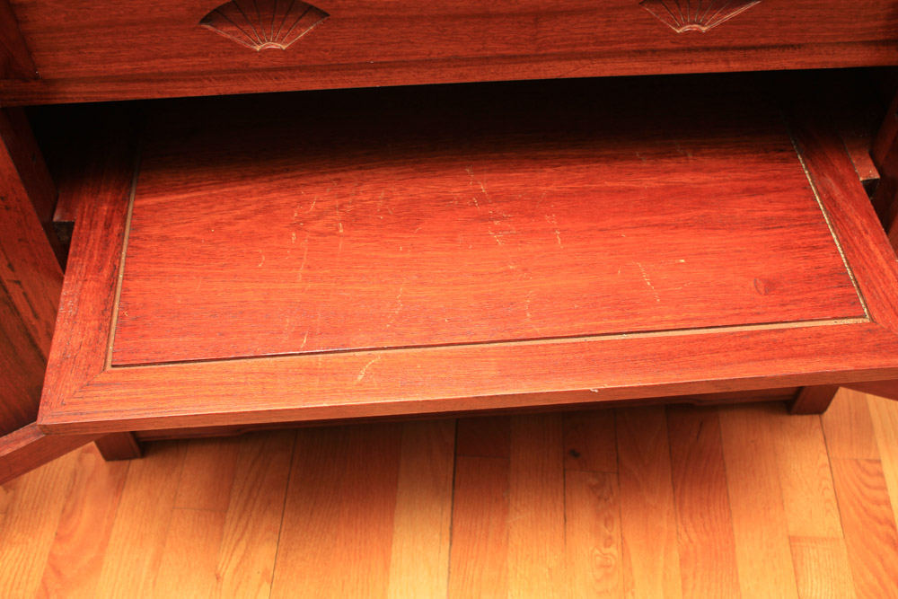 Vintage Chinese Carved Padauk Flatware EBTH