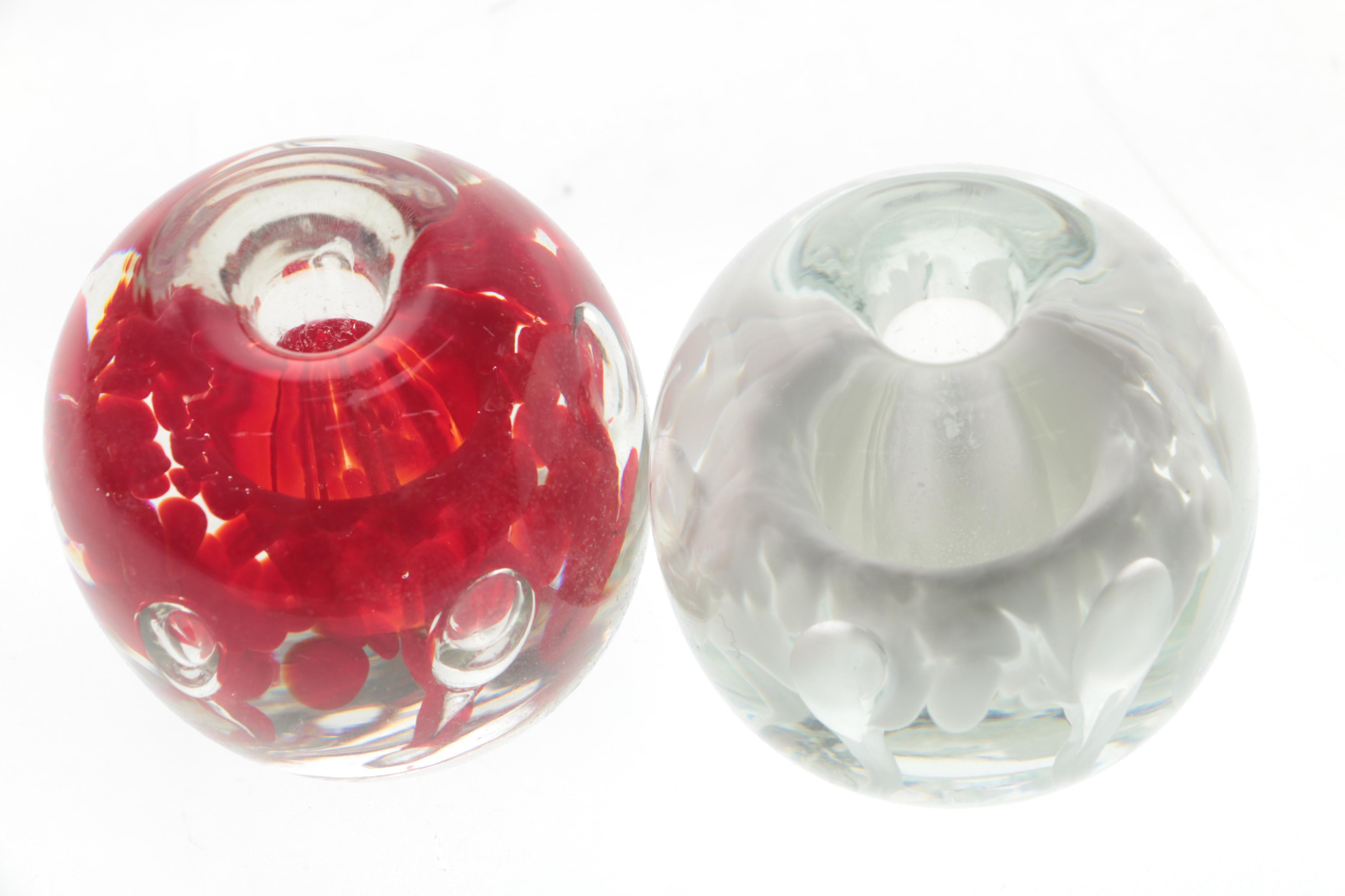 Zimmerman Handmade Art Glass Vase and Paperweights EBTH