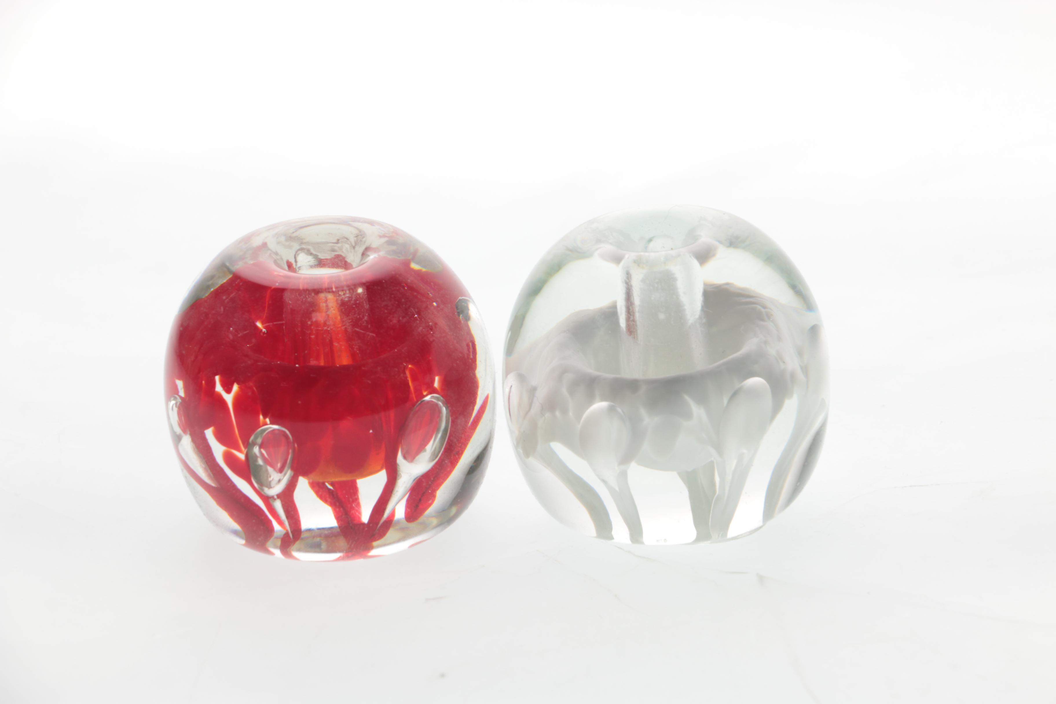 Zimmerman Handmade Art Glass Vase and Paperweights EBTH