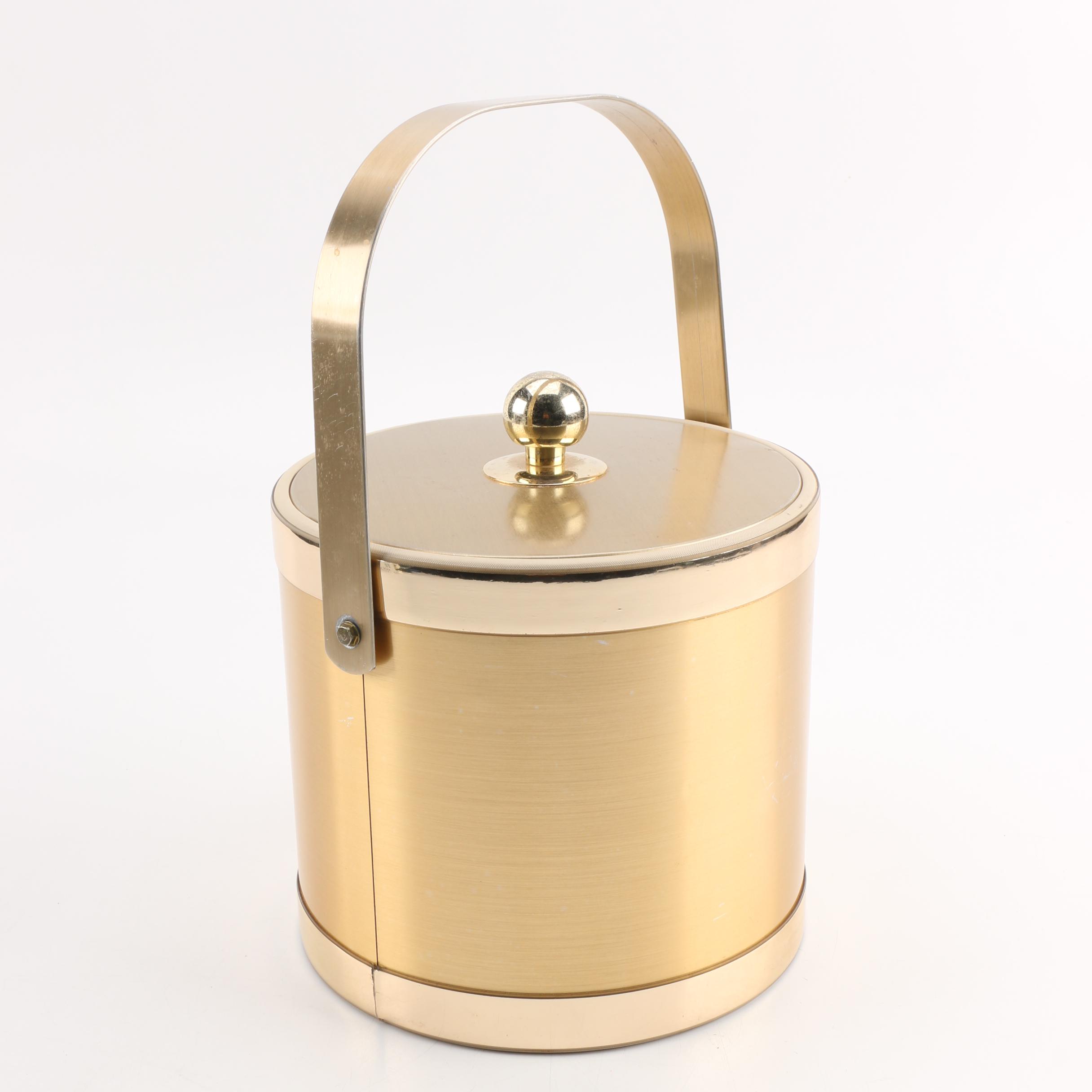 Mid Century Modern Briard Gold Ice Bucket and Tongs EBTH