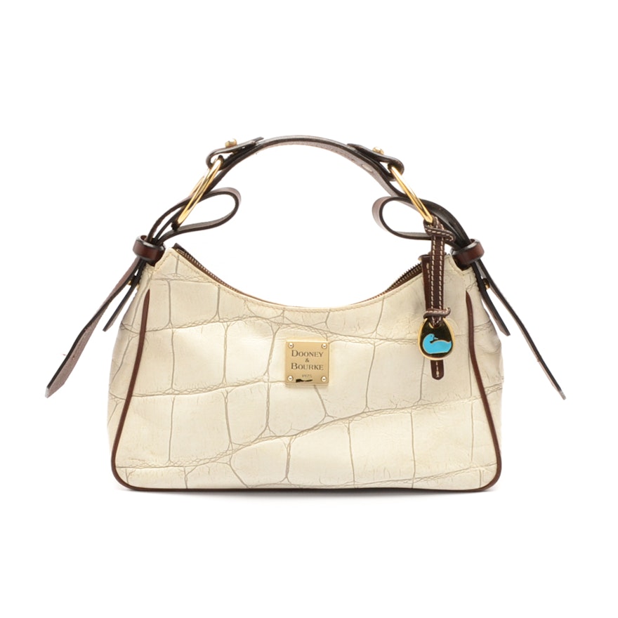 Dooney Bourke Crocodile Embossed Leather Handbag Ebth Dooney Bourke Crocodile Embossed Leather Handbag
