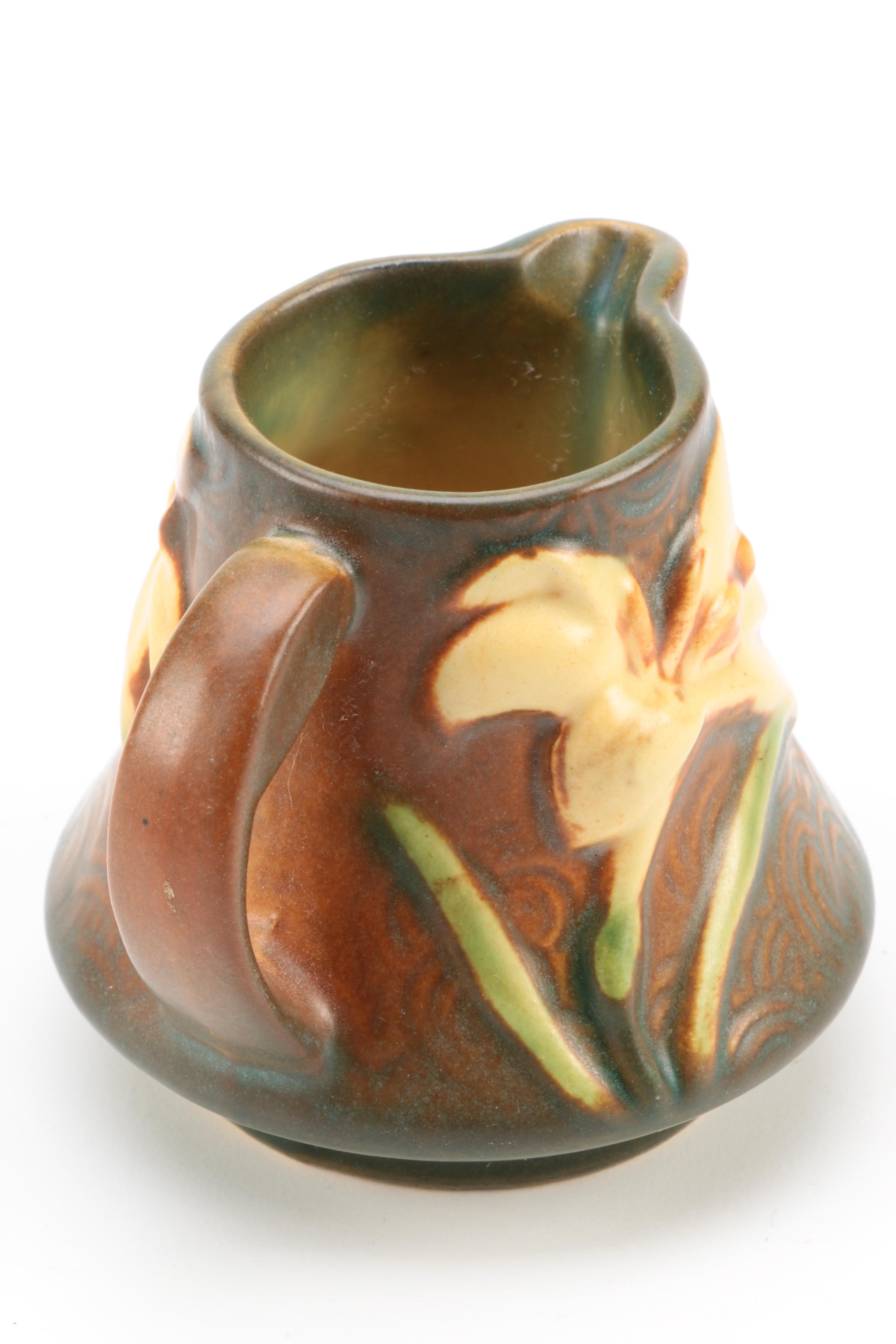 Vintage Roseville Pottery "Zephyr Lily" Creamer and Sugar Bowl EBTH