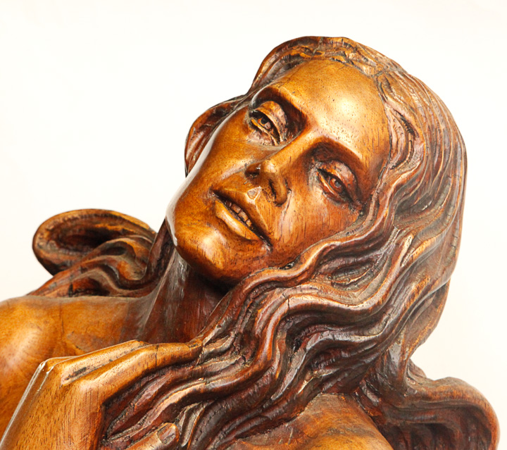 Carved Wooden Statue of a Woman EBTH