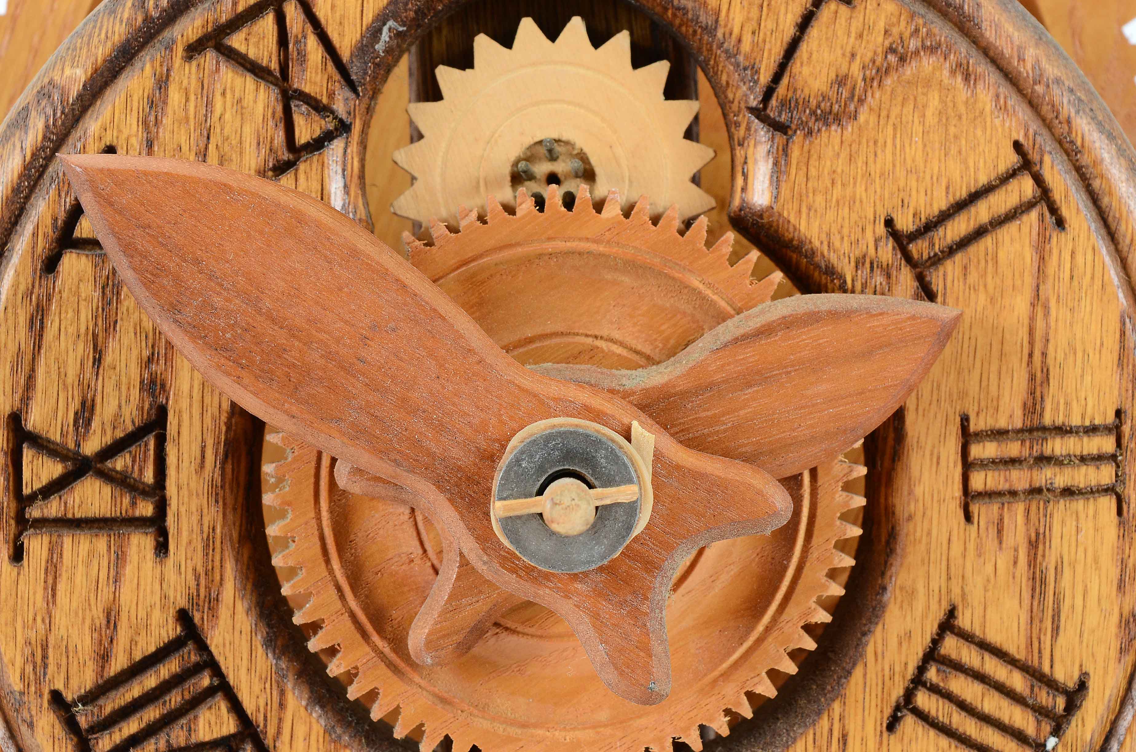 Vintage Handmade Wooden Mechanical Gear Clock EBTH