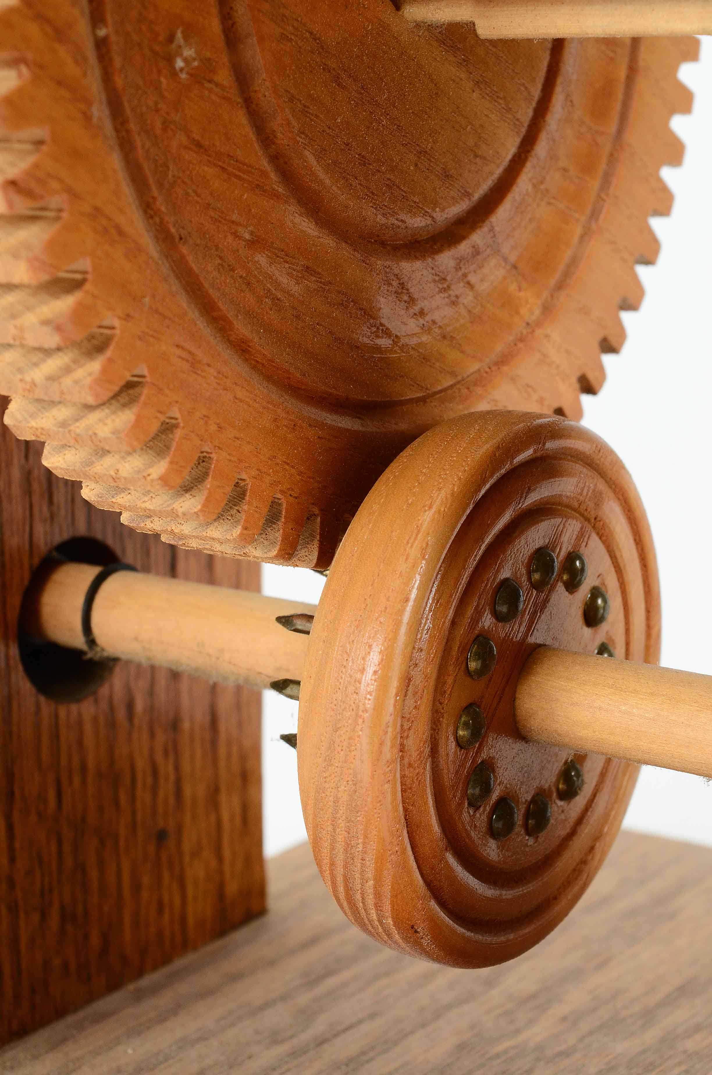 Vintage Handmade Wooden Mechanical Gear Clock EBTH
