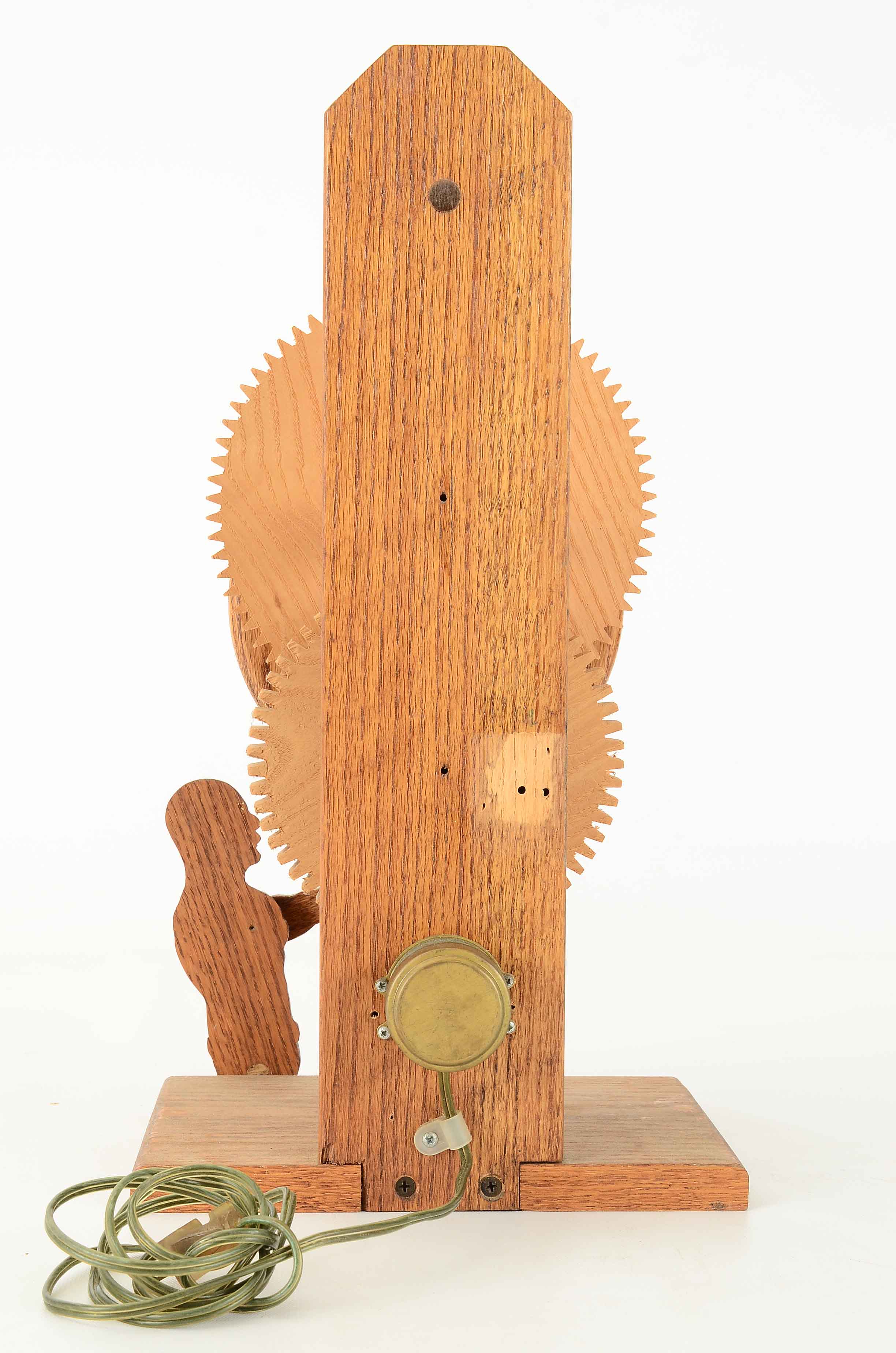 Vintage Handmade Wooden Mechanical Gear Clock EBTH