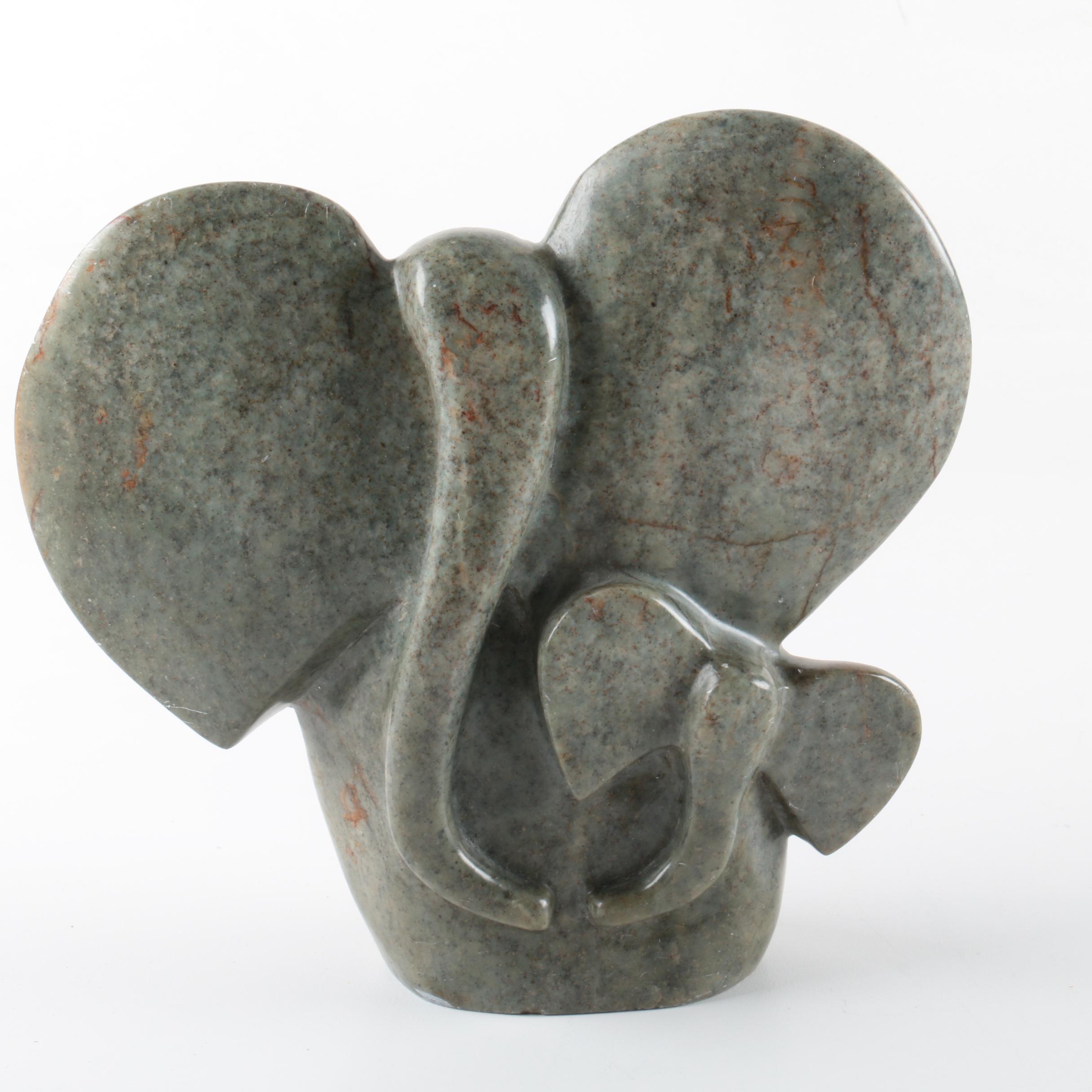 Soapstone Elephant Figurine Made in Zimbabwe EBTH