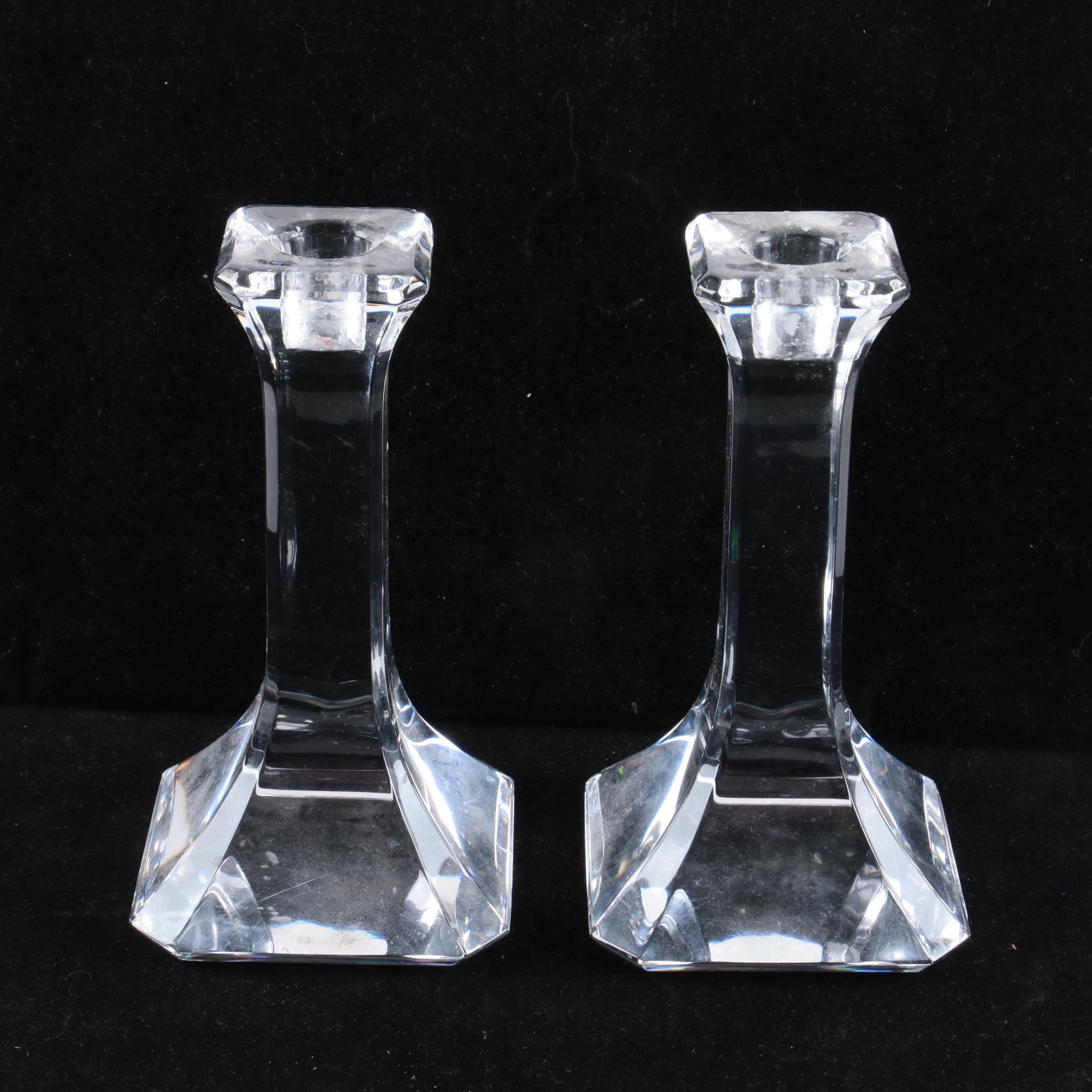 Orrefors "Regina" Crystal Candle Holders EBTH