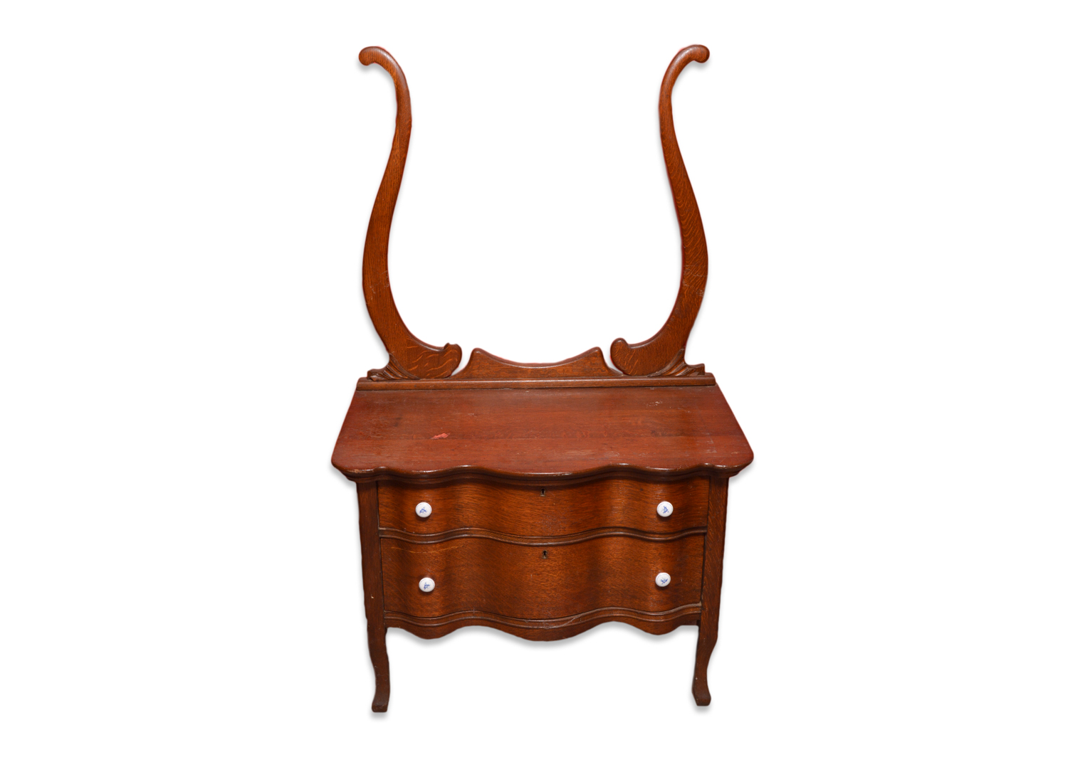 Antique Oak Dresser With Mirror Supports Ebth